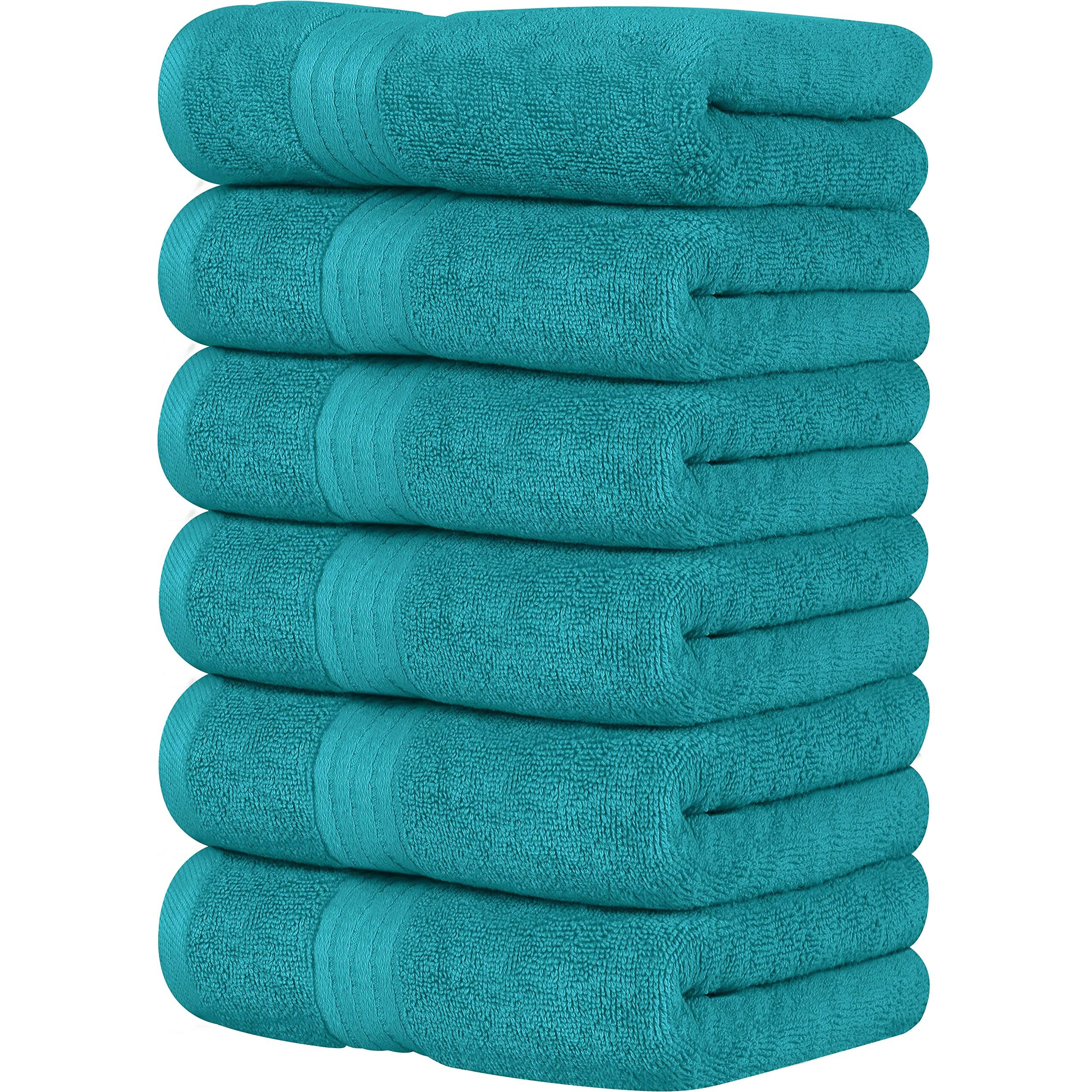 Utopia Towels 6 Piece Premium Hand Towels Set  (16 X 28 Inches) 100% Ring Spun Cotton  Lightweight And Highly Absorbent Towels For Bathroom  Travel  Camp  Hotel  And Spa (Turquoise)