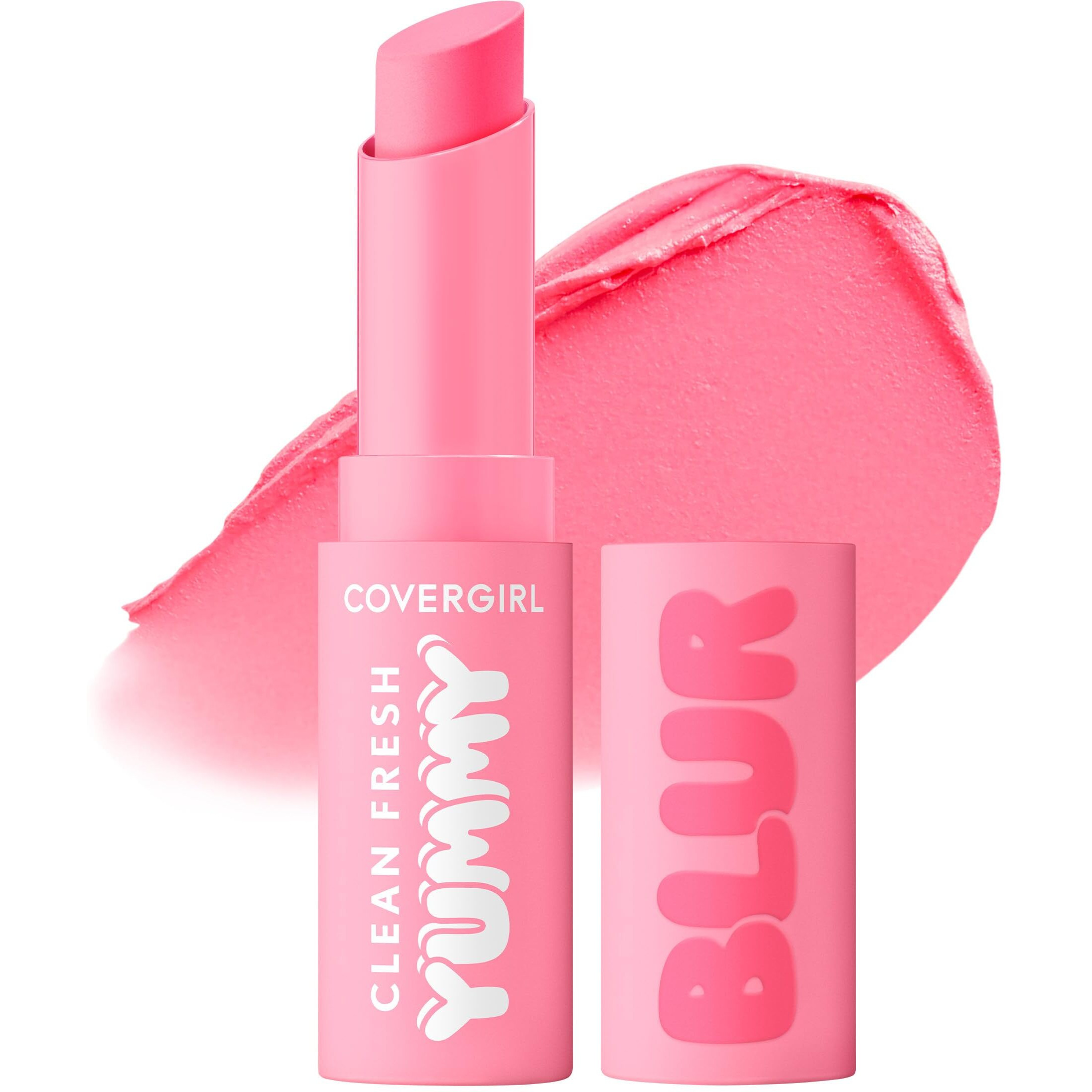 Covergirl Clean Fresh Yummy Blur Lipstick  Blurring Effect  Matte Lip Color  Fresh Pear Flavored  Vegan Formula - 120 Sugar Poppy Blur (Bubblegum Pink)