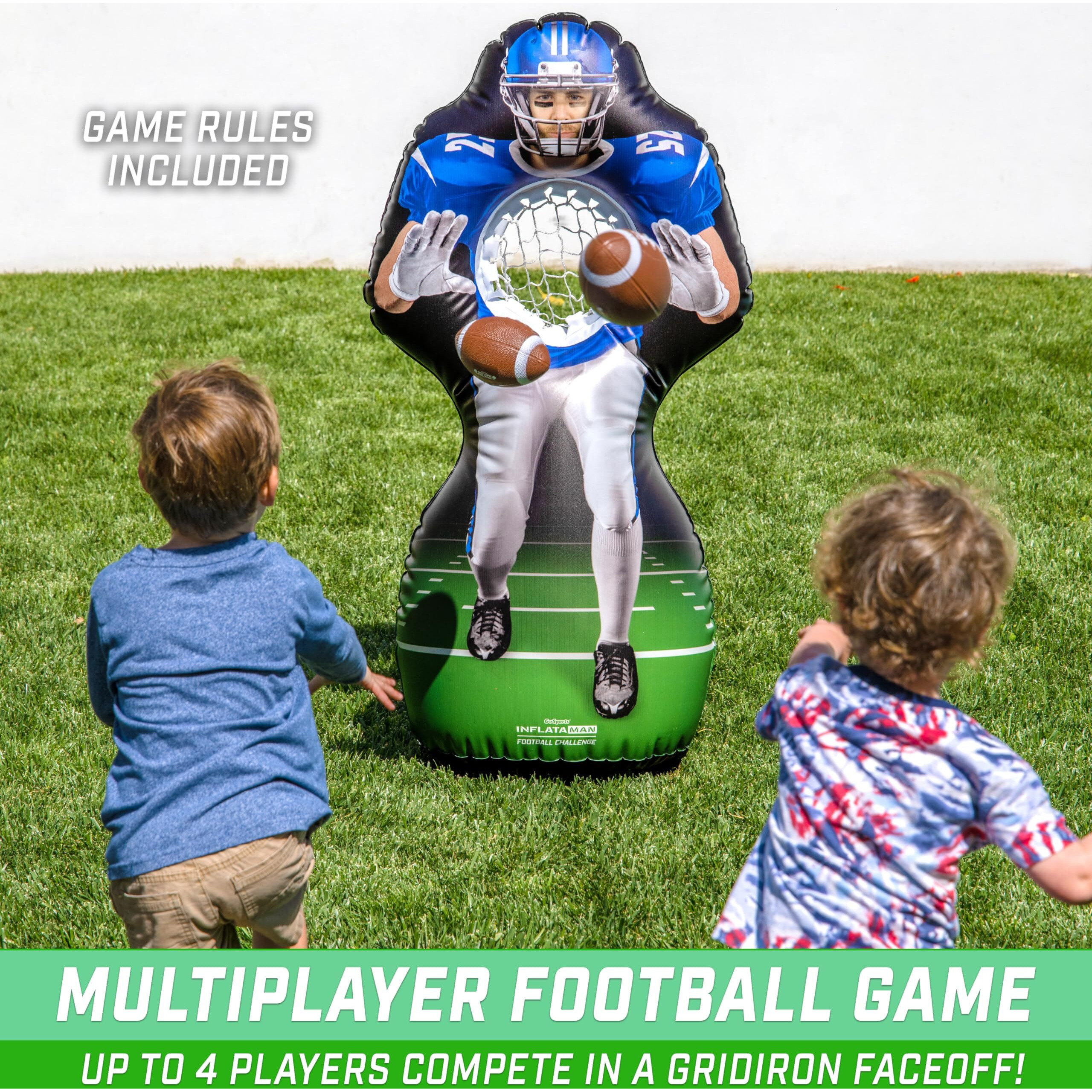 Gosports Football Toss Game For Kids - 4 Ft Inflatable Receiver Touchdown Toss Game