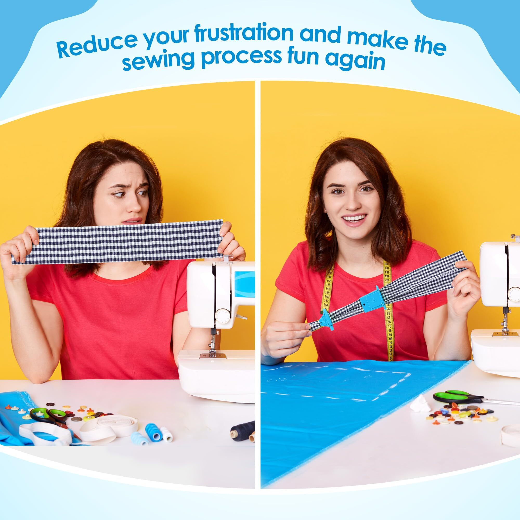 Ceoighe 1 Set Fabric Tube Maker For Fabric Roll Rugs  Sewing Tube Makers For Rug  Bias Tape Maker Suitable For Diy  Making Roll Rugs Easier 676226  Patented Design (Blue)