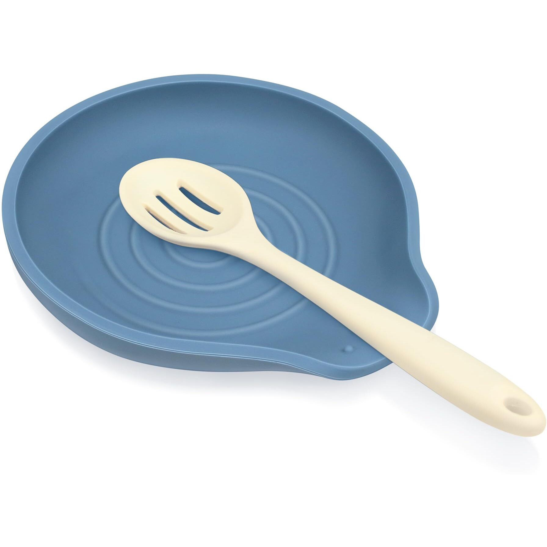 Vanlonpro Silicone Spoon Rest For Stove Top - Bpa-Free  Heat-Resistant Spoon Holder - Spoon Rest For Kitchen Counter - Large Cooking Utensil Rest For Spoons  Spatulas  Ladles Or Tongs - Indigo