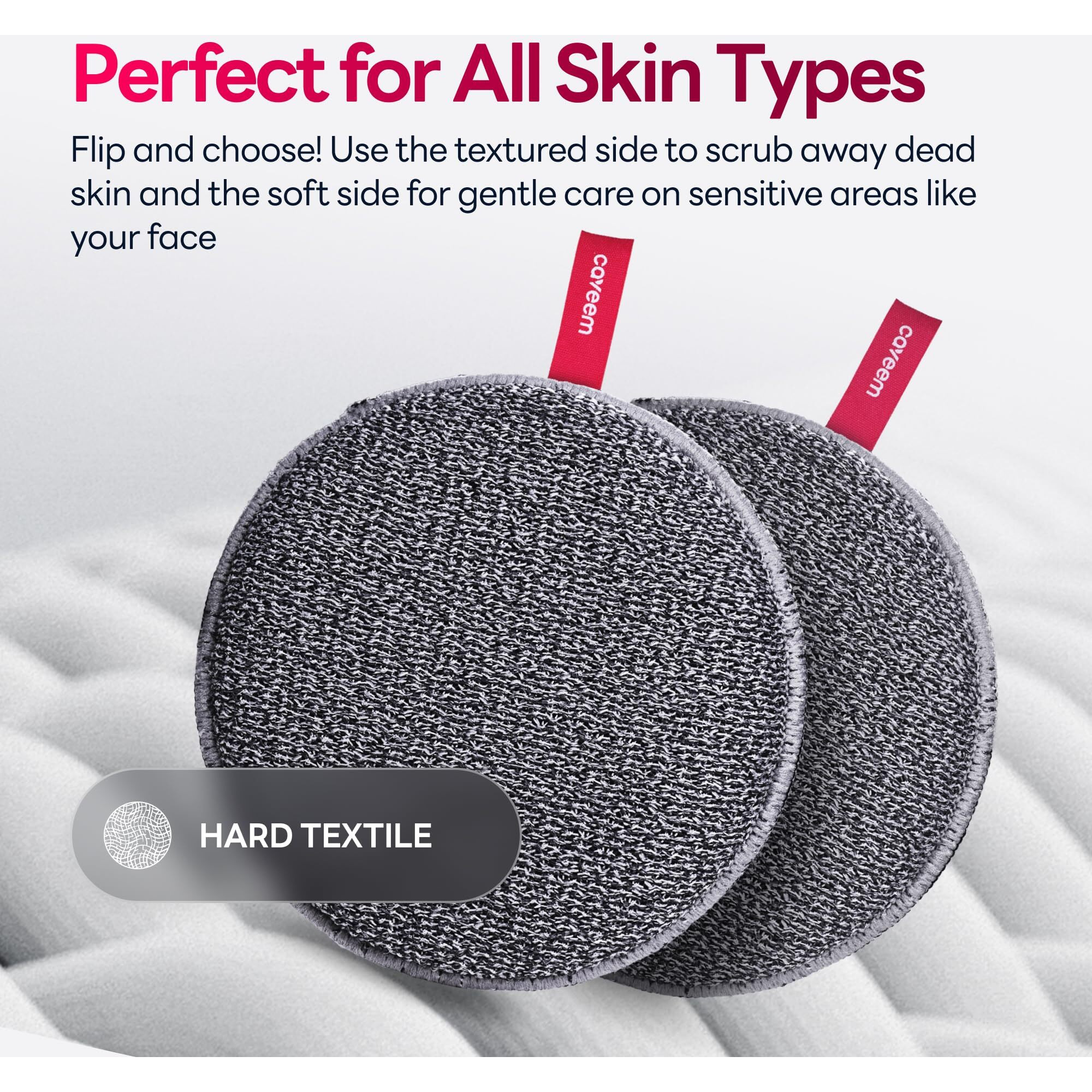 Caveem Exfoliating Body Scrubber  Bath And Body Scrub Buffer  Body Exfoliator For Remove Dead Skin  Gentle And Rough Lightweight Sponge For Shower (2 Pack)