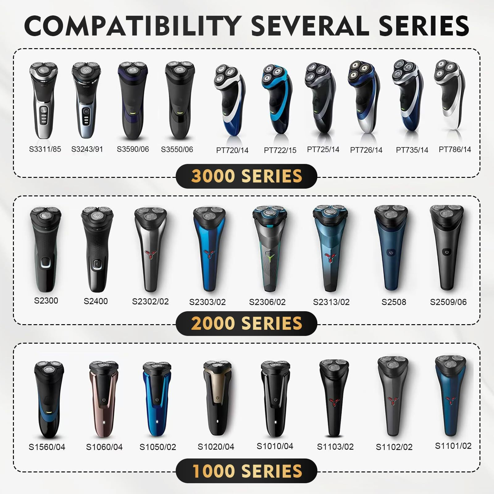 Sh30 Replacement Heads For Philips Norelco Shaver Series 3000  2000  1000 And S1560 With Durable Sharp Blade  Razor Blades For Philips Norelco Shaver 3800  3600  2400  Etc.