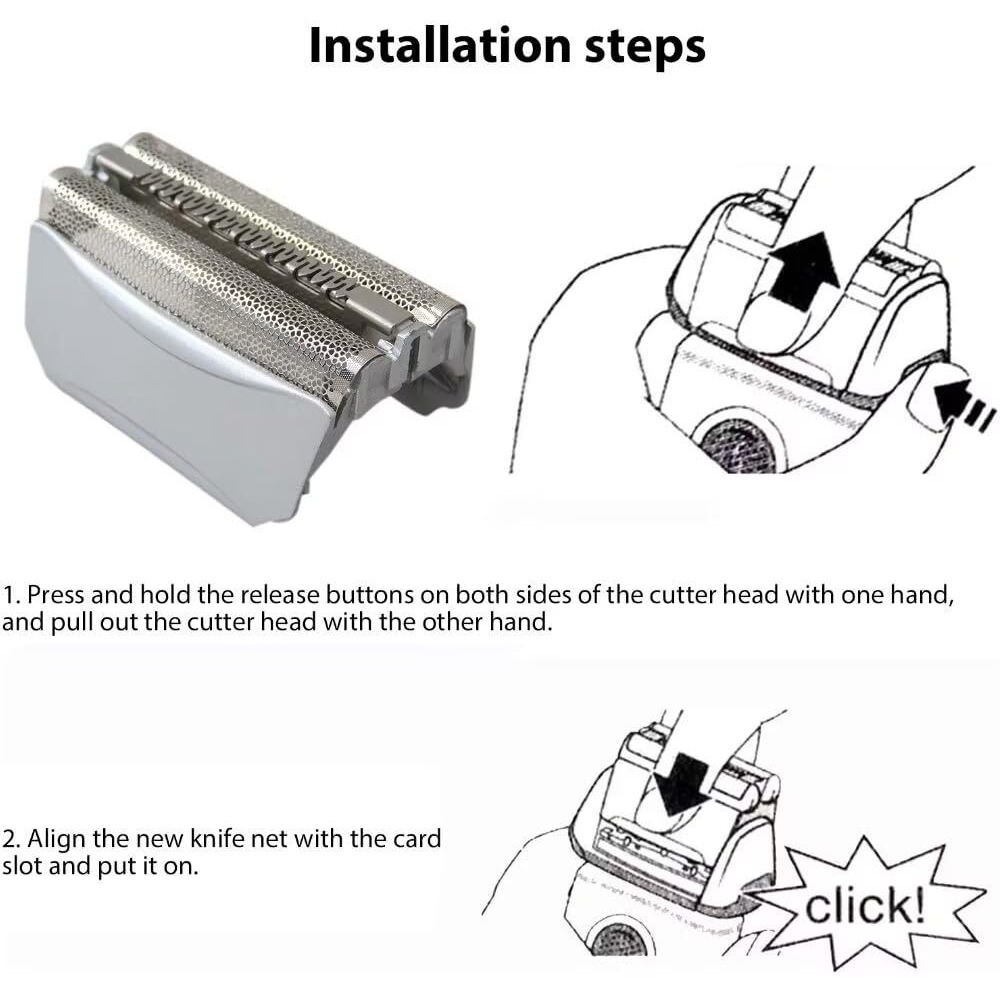 51S Electric Shaver Replacement Foil Head With Cutter Compatible For B-Raun 5 Series 550S-3/550S-4/550Cc/550Cc-4/560/560S-3/560S-4/565Cc/565Cc-4/570S-4/570Cc/570Cc-3/570Cc-4/590Cc/590Cc-3/590Cc-4
