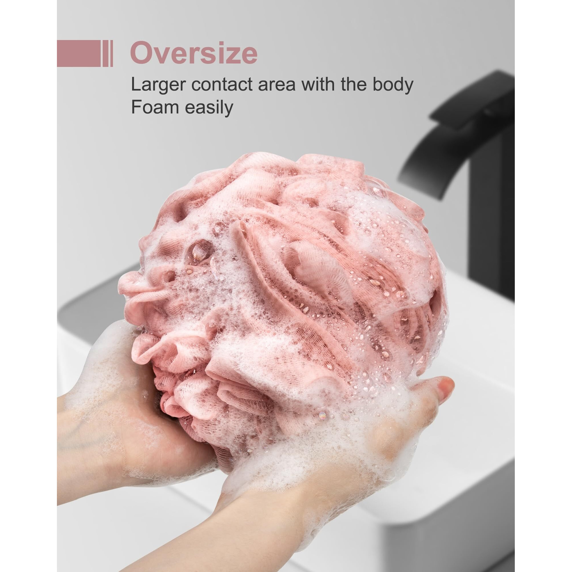 Mtdlyice Loofah Sponge  Xxl Large Loofah 100G 4 Pack  Bath Sponge Soft Mesh Shower For Men  Body Scrub  Shower Pouf Bath Accessories  For Body Wash  Soap (Red Soil)