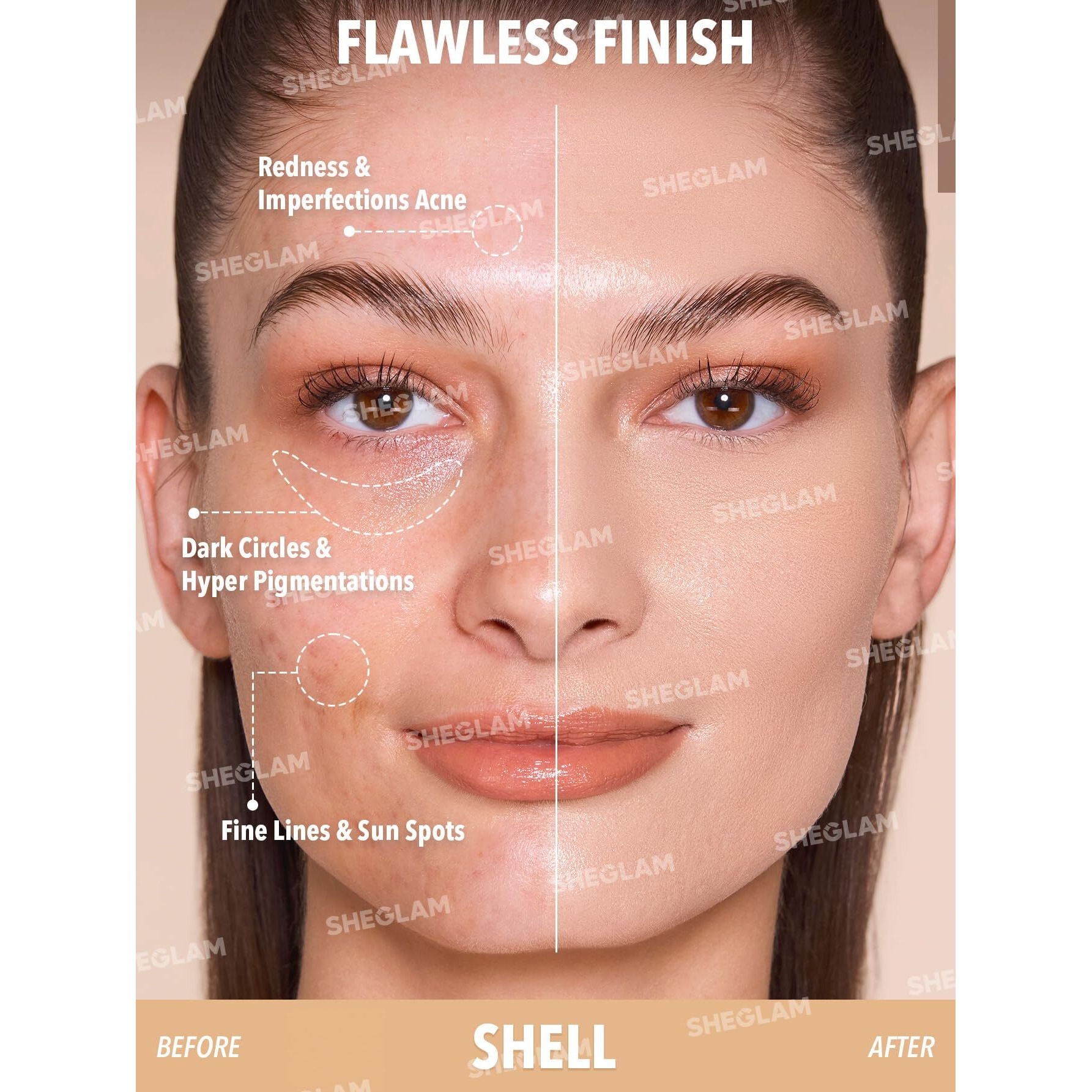 Sheglam Skin Magnet High Coverage Foundation Stick Longwear Medium Face Makeup For All Skin Types-Shell