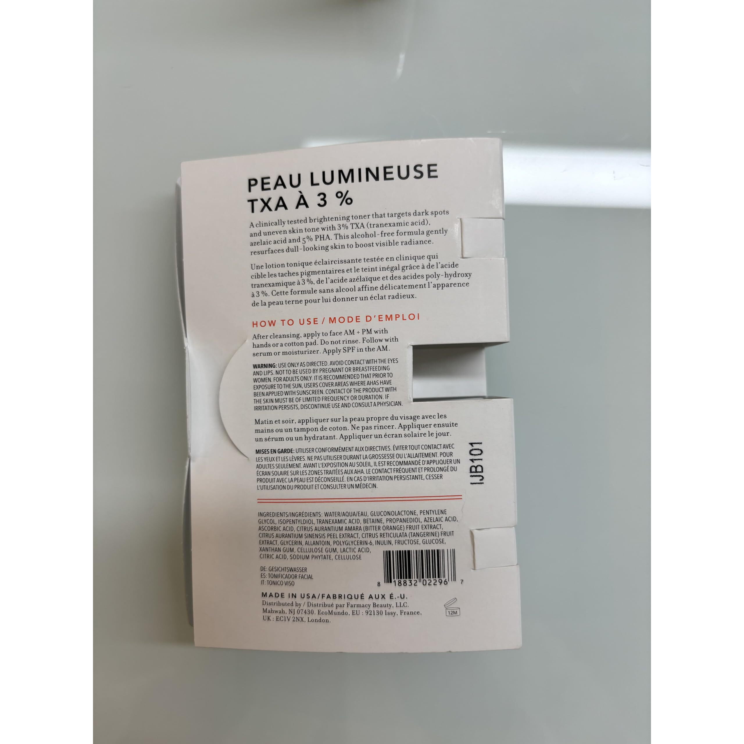 Farmacy 3% Txa Toner For Face - Brightening Face Toner For Oily Skin - Liquid Exfoliant With Azelaic Acid + 5% Pha To Target Visible Dullness + Help Reduce Uneven Skin Tone (10Ml)