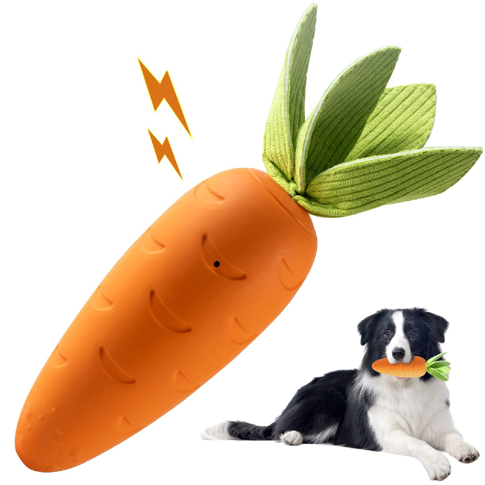 Heykey Squeaky Dog Chew Toys For Aggressive Chewers  Indestructible   Tough Durable Teeth-Cleaning Rubber Toys For Puppy Medium Large Dogs  Milk Flavor