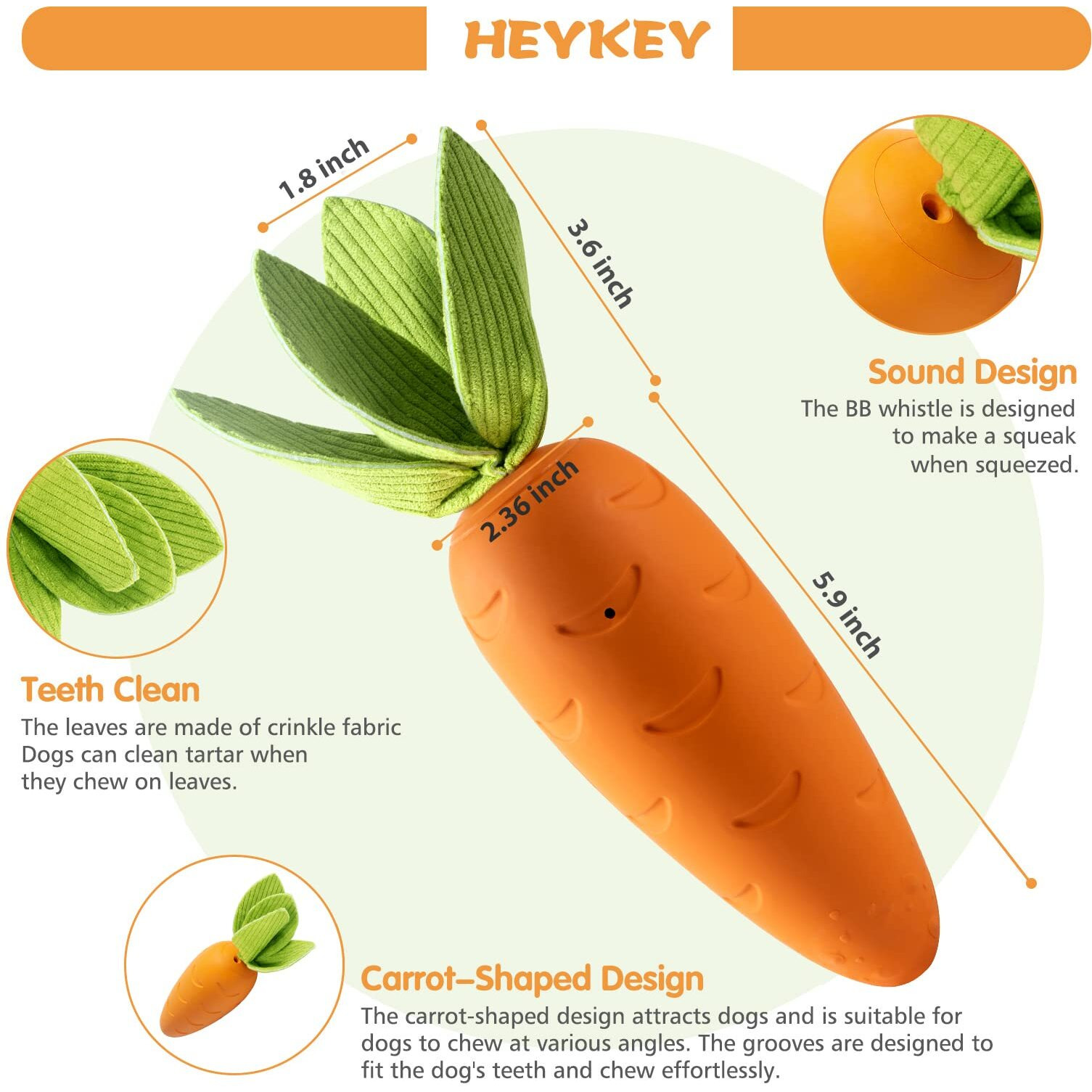 Heykey Squeaky Dog Chew Toys For Aggressive Chewers  Indestructible   Tough Durable Teeth-Cleaning Rubber Toys For Puppy Medium Large Dogs  Milk Flavor