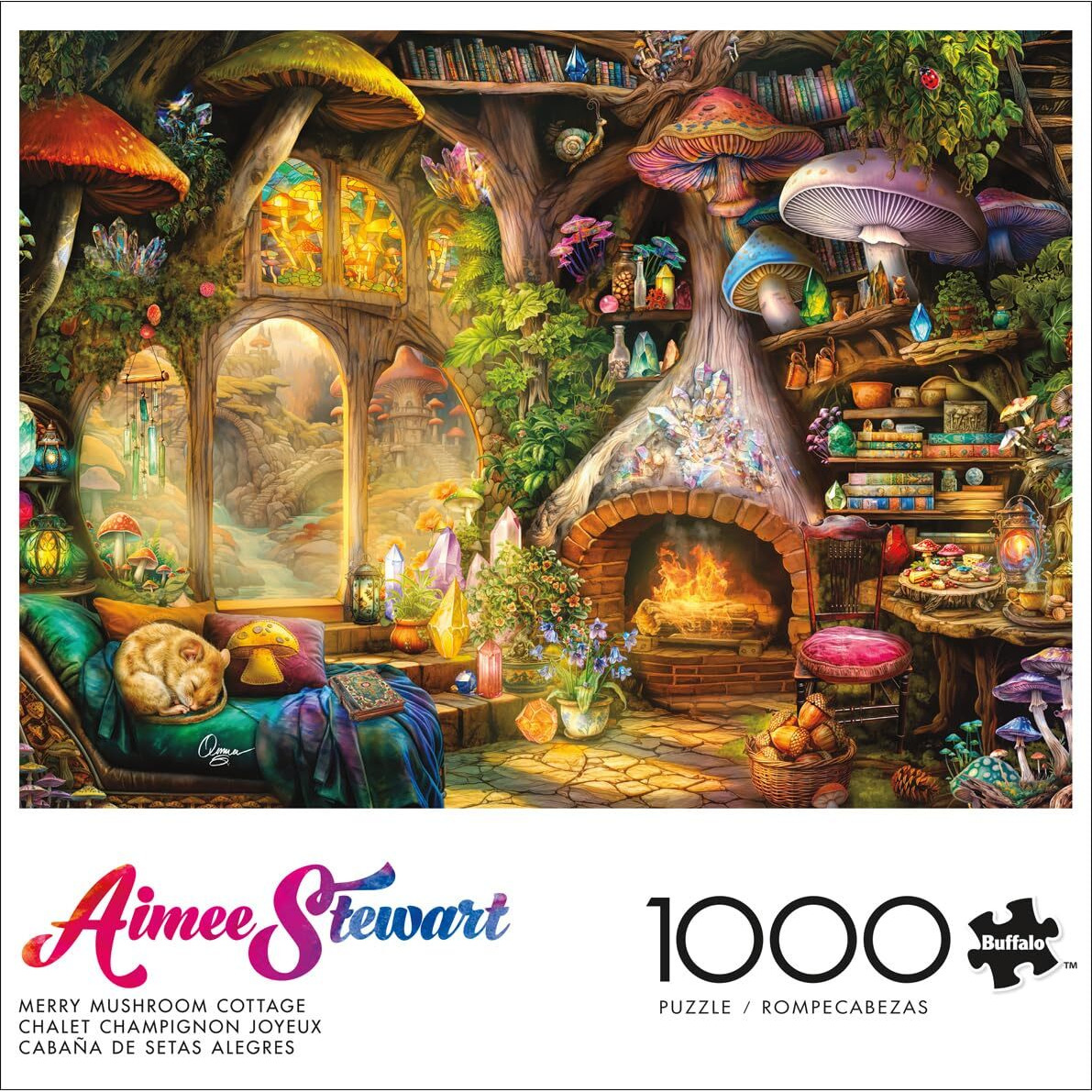 Buffalo Games - Aimee Stewart - Merry Mushroom Cottage - 1000 Piece Jigsaw Puzzle For Adults - Challenging Puzzle Perfect For Game Nights - Finished Size Is 26.75 X 19.75