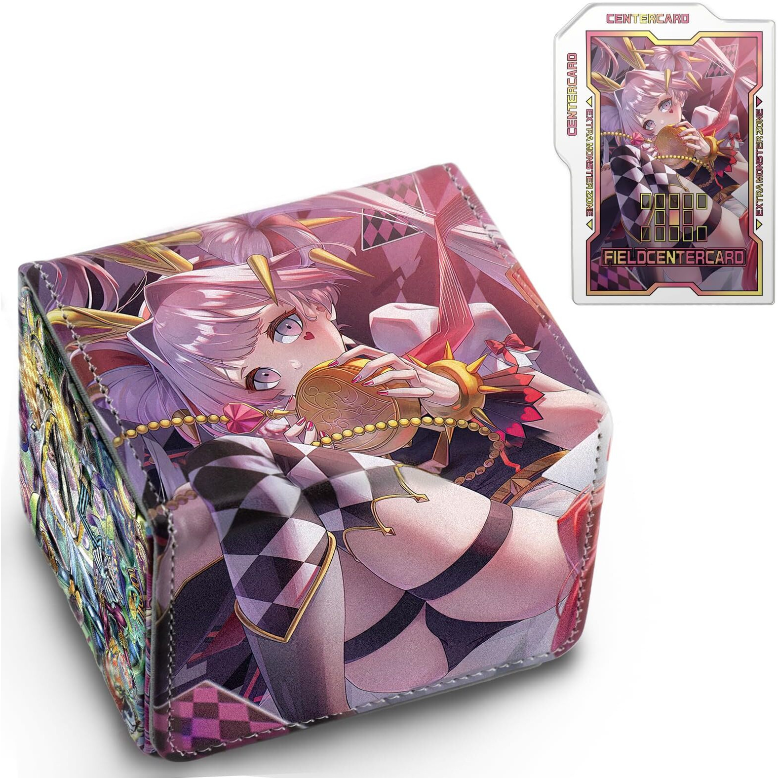 Sabermaster Card Deck Box Fits For Ygo Mtg 100+ Card Storage Box Trading Games Pu Leather Storage Premium Deck Case (Maliss)