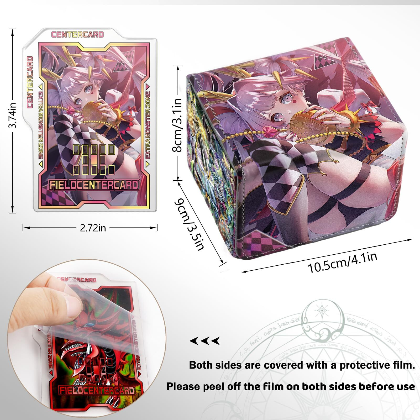 Sabermaster Card Deck Box Fits For Ygo Mtg 100+ Card Storage Box Trading Games Pu Leather Storage Premium Deck Case (Maliss)