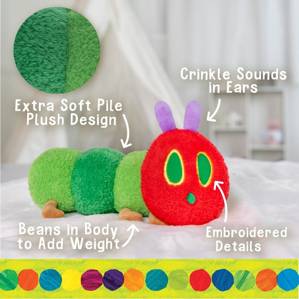 Kids Preferred Eric Carle Very Hungry Caterpillar Cuteeze Extra Soft Plush Stuffed Animal Toy For Baby And Toddler Boys And Girls - 12 Inch Size