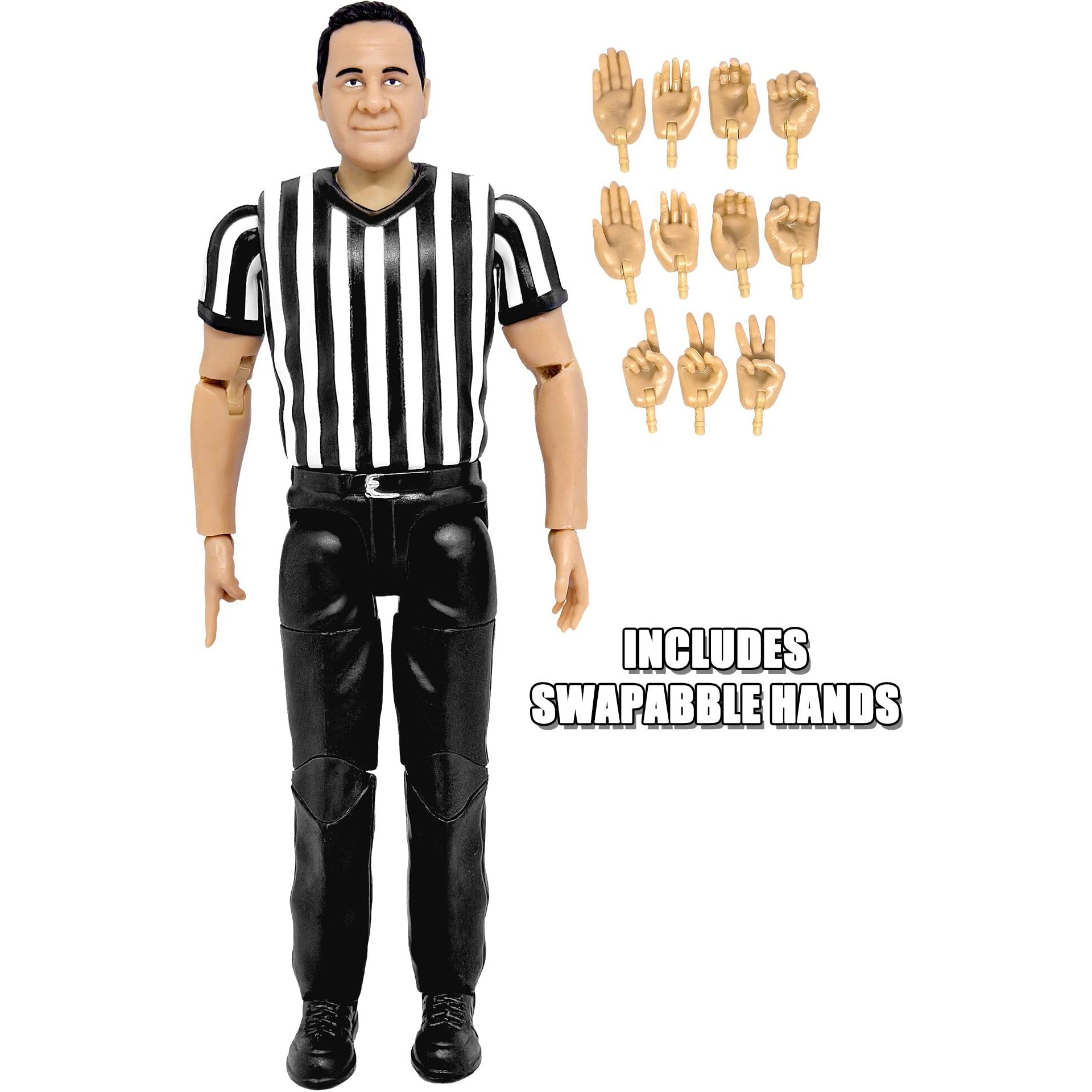 Figures Toy Company Ultimate Three Counting & Talking Wrestling Referee Action Figure With Deluxe Articulation For Wrestling Action Figures