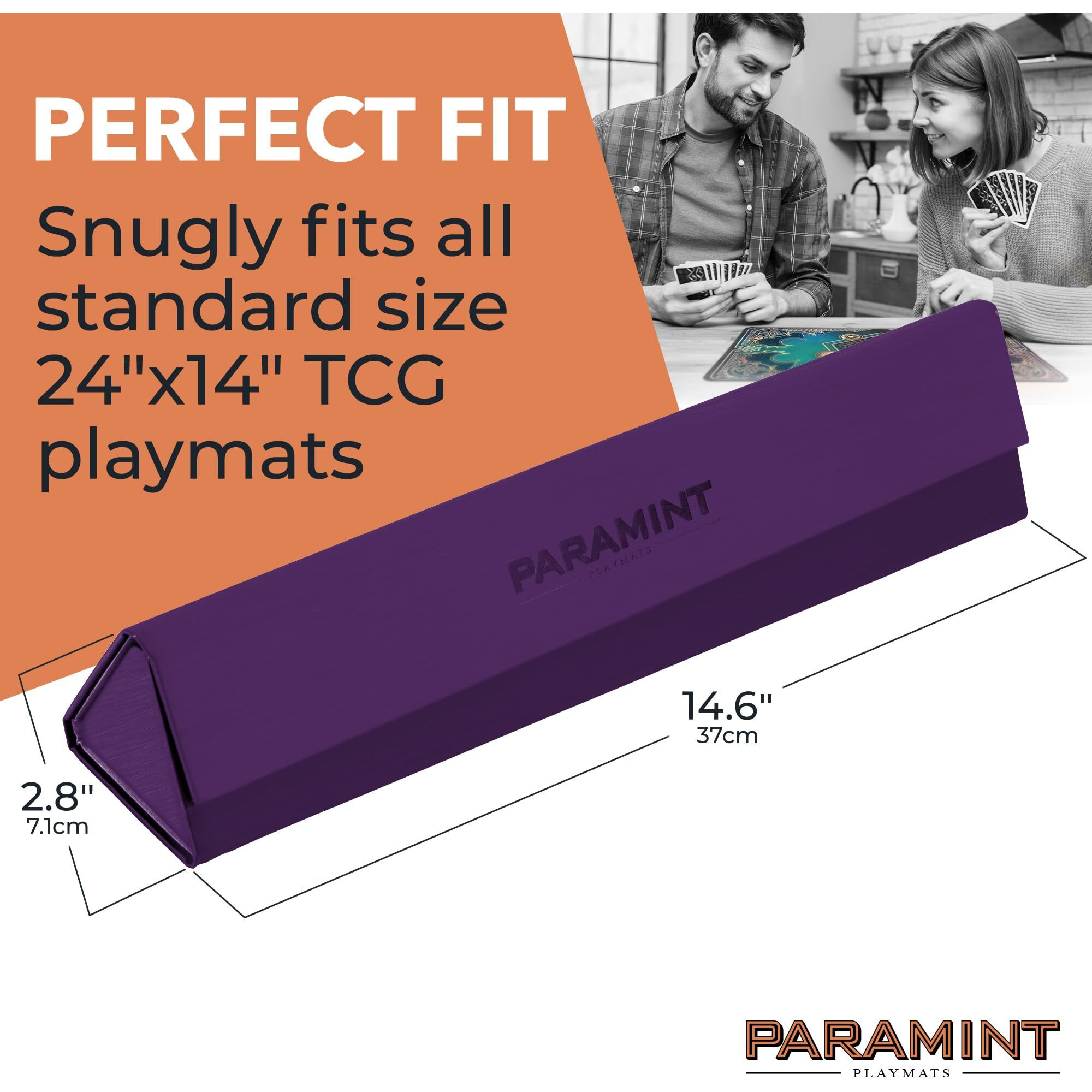 Paramint Matshield Purple  Durable Playmat Case - Compatible With Magic The Gathering  Mtg Play Mat Tube - Mtg Accessories - Premium Satin With Fabric Interior  Magnet Snap Closure