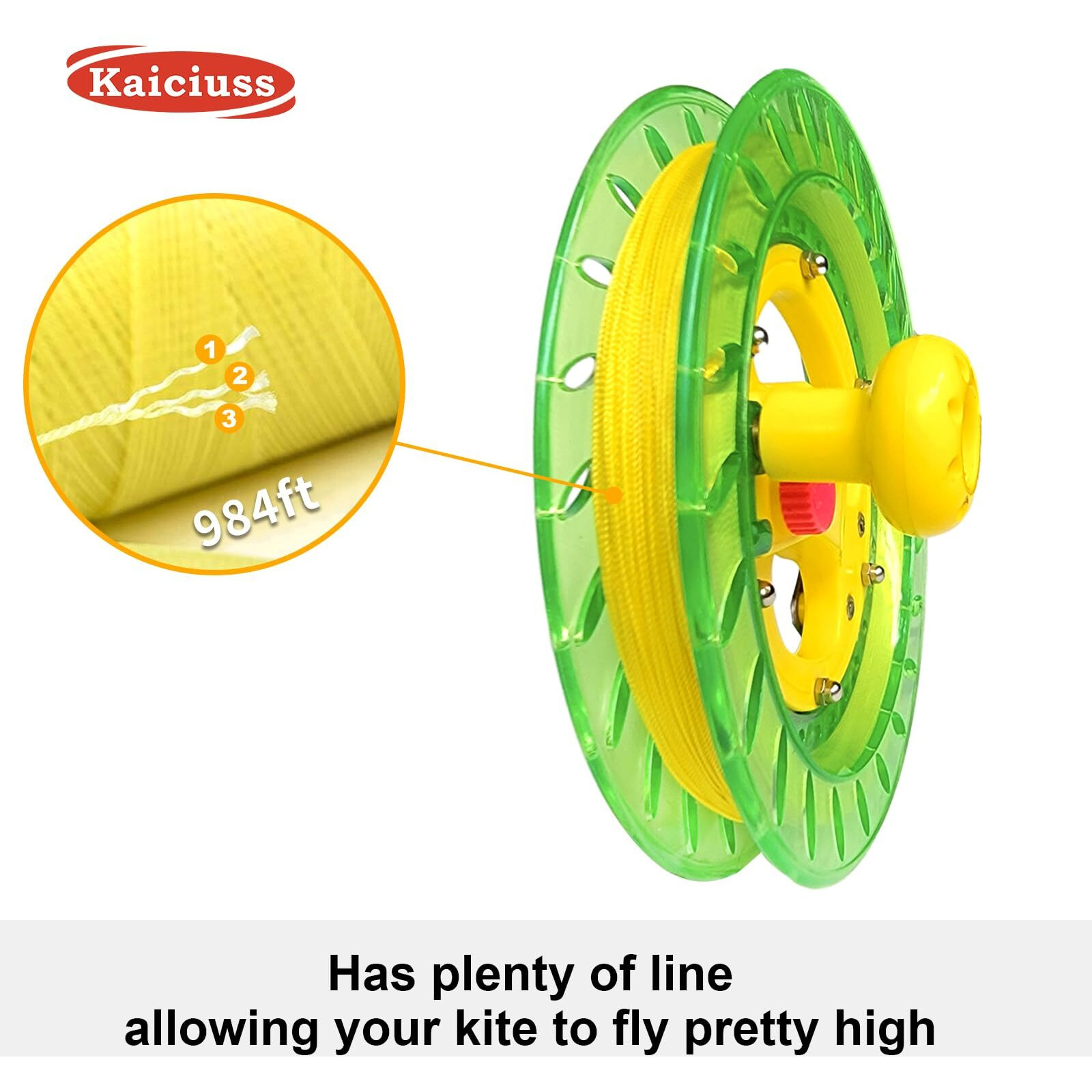 Kaiciuss 8.7 Inch Kite Reel Winder With Line  Kite String Reel For Kids & Adults  Easy To Use String And Spool  It Comes With 1200 Ft Durable Kite Thread And Connector (Green)