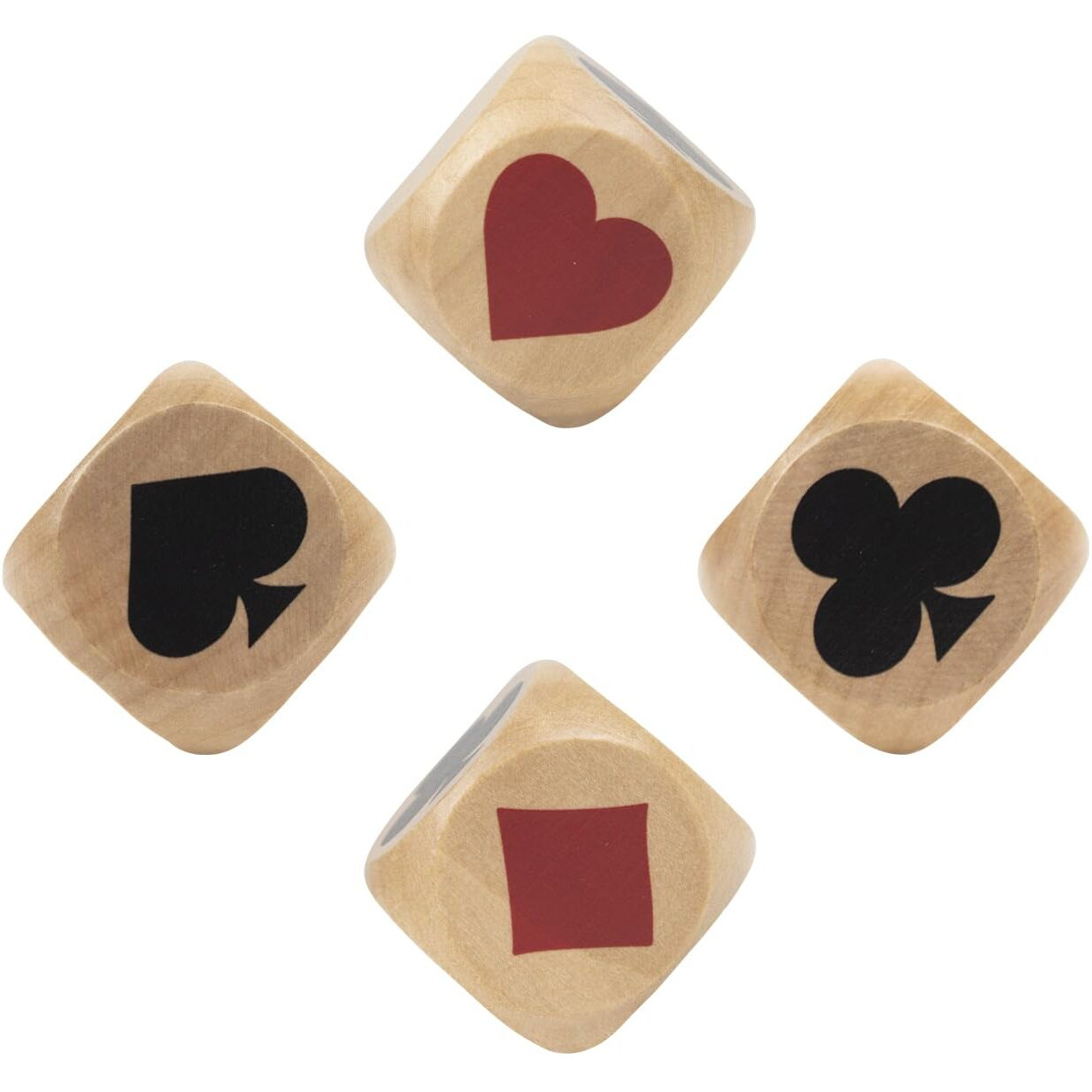 Wooden Trump Marker Dice 4Pcs Trump Indicator Clear Big Size Euchre Cube For Euchre Player Great Tools For Euchre Pinochele Playing Cards Make A Great Gift For Your Favorite Bridge Or Euchre Player