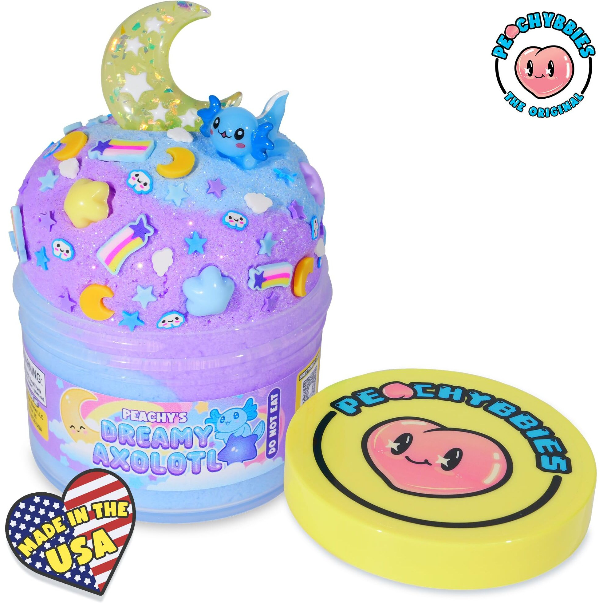 Peachybbies Dreamy Axolotl Cloud Slime - Made In Usa Premium  100% Authentic  7 Oz.  Scented For Kids  Asmr  Axolotl Gifts  Slime Charms  Fidget Toys