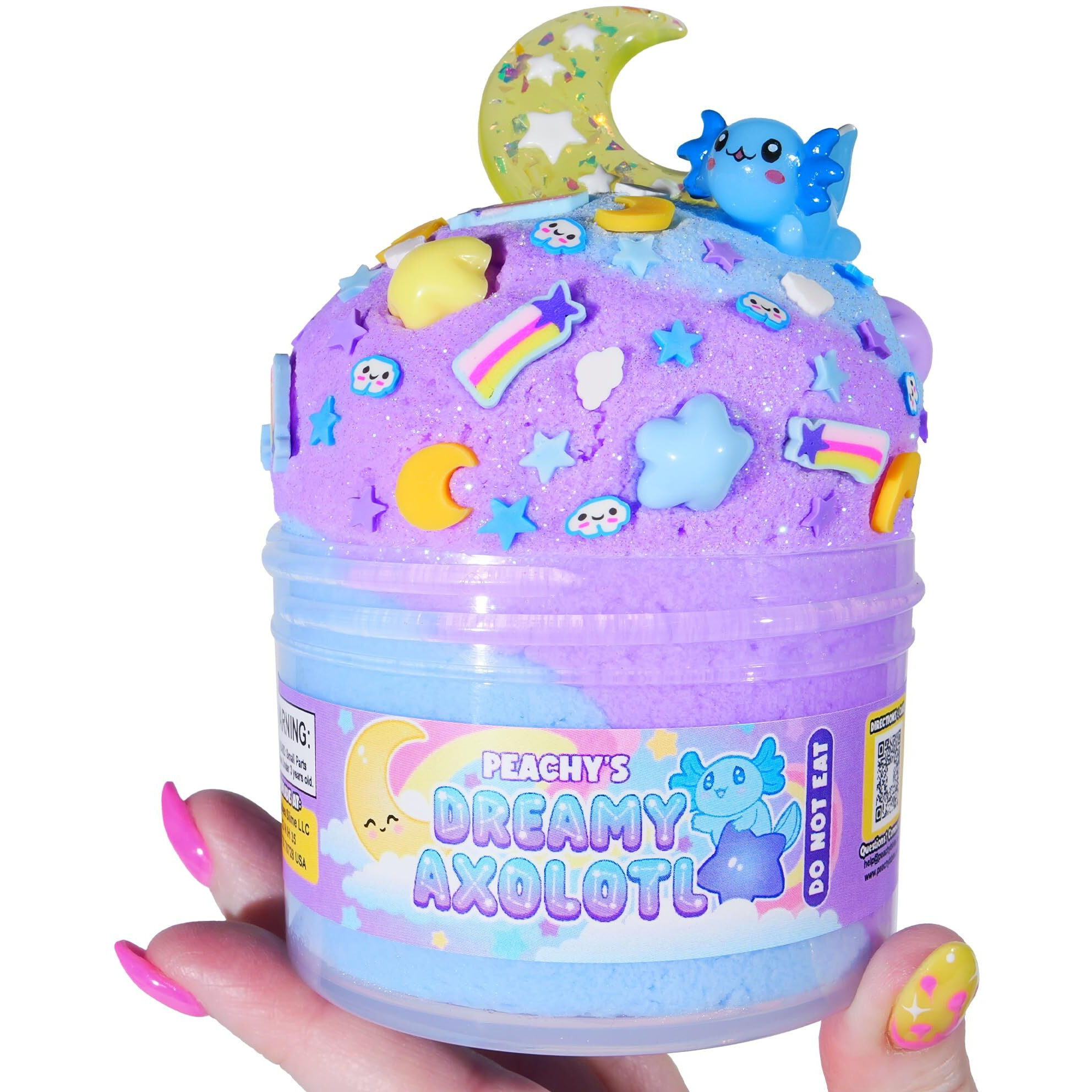 Peachybbies Dreamy Axolotl Cloud Slime - Made In Usa Premium  100% Authentic  7 Oz.  Scented For Kids  Asmr  Axolotl Gifts  Slime Charms  Fidget Toys