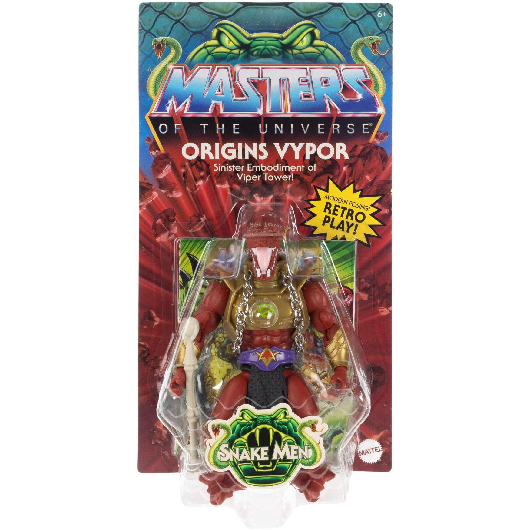 Masters Of The Universe Origins Action Figure Vypor Collectible  5.5 Inch Motu Villain Snake Men Toy With 16 Posable Joints & Accessories