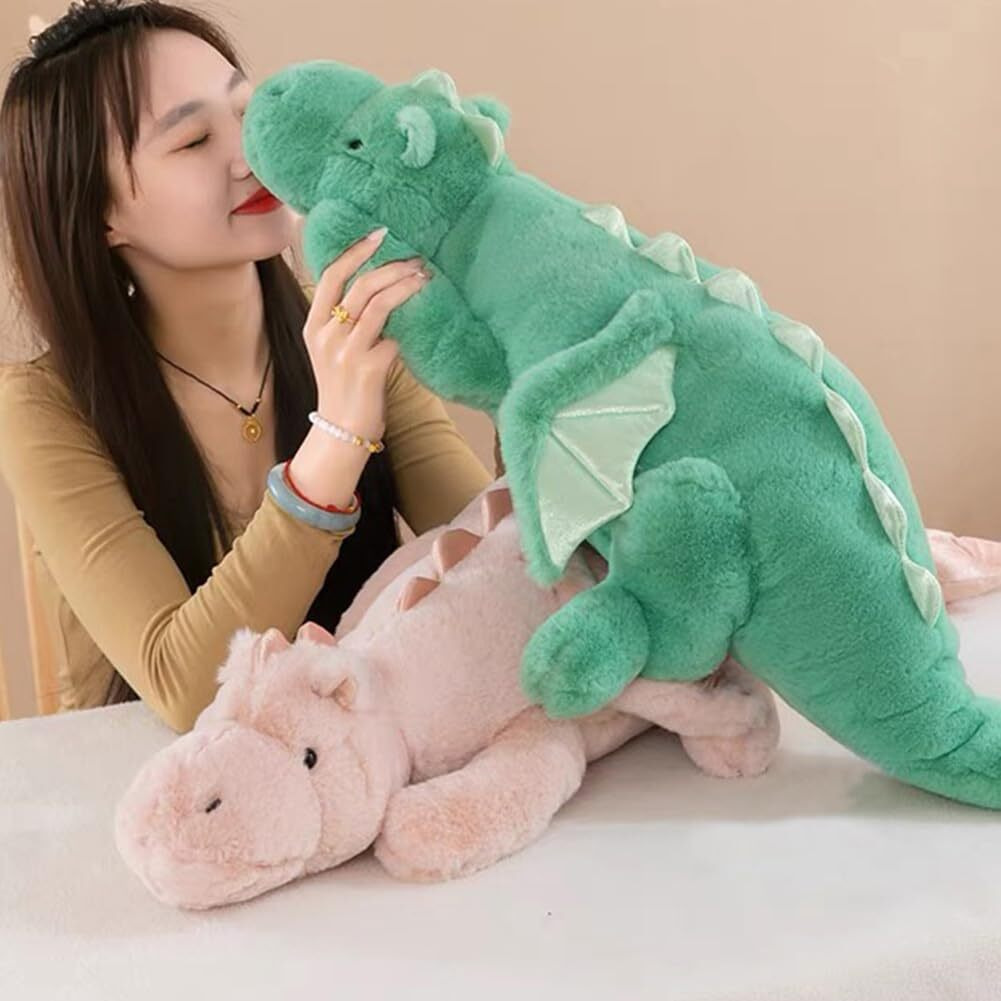 Leahaoe Weighted Dragon Stuffed Animal  Soft And Sturdy Weighted Stuffed Animals For Kids And Adults  Medium Pink Dragon Stuffed Animal(35.4"" 5Lbs)
