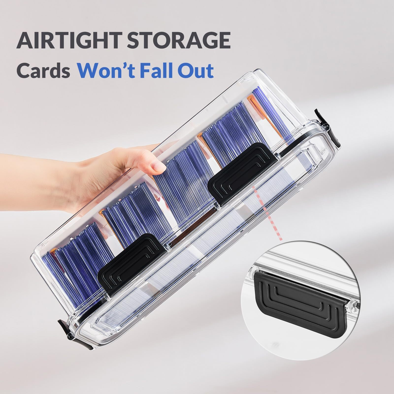 Deeif Toploader Storage Box  Trading Card Storage Box With 5 Dividers  Hard Plastic Tcg Card Storage Box For Top Loaders  Large For 165 Toploaders 650 Cards (2 Pack)