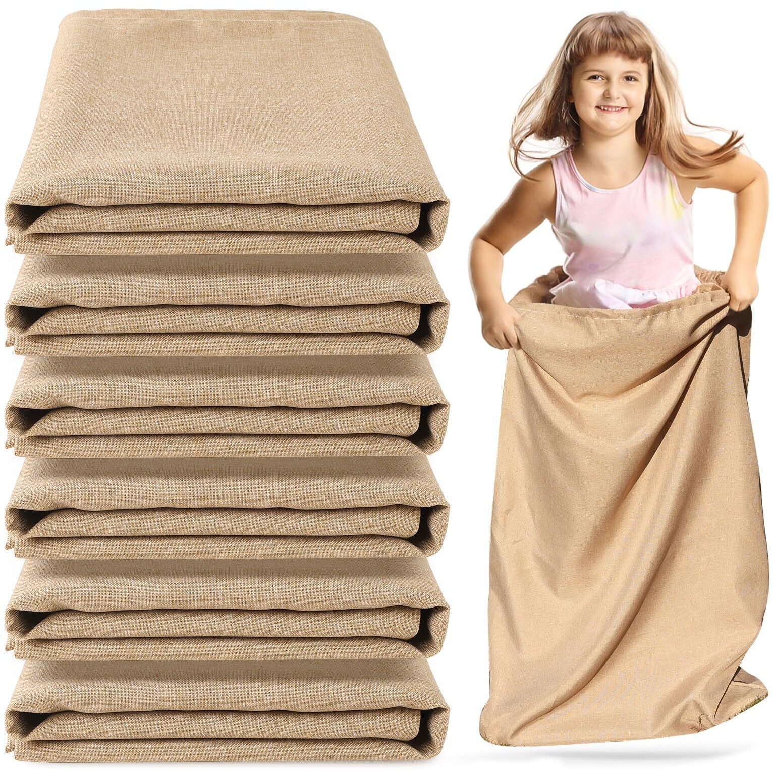 Extra Thicken Potato Sack Race Bags 23.6&quot&quotX39.3&quot&quot Outdoor Lawn Games For Adults And Kids Reusable Large Gunny Sacks Burlap Bags 6 Pics (4)