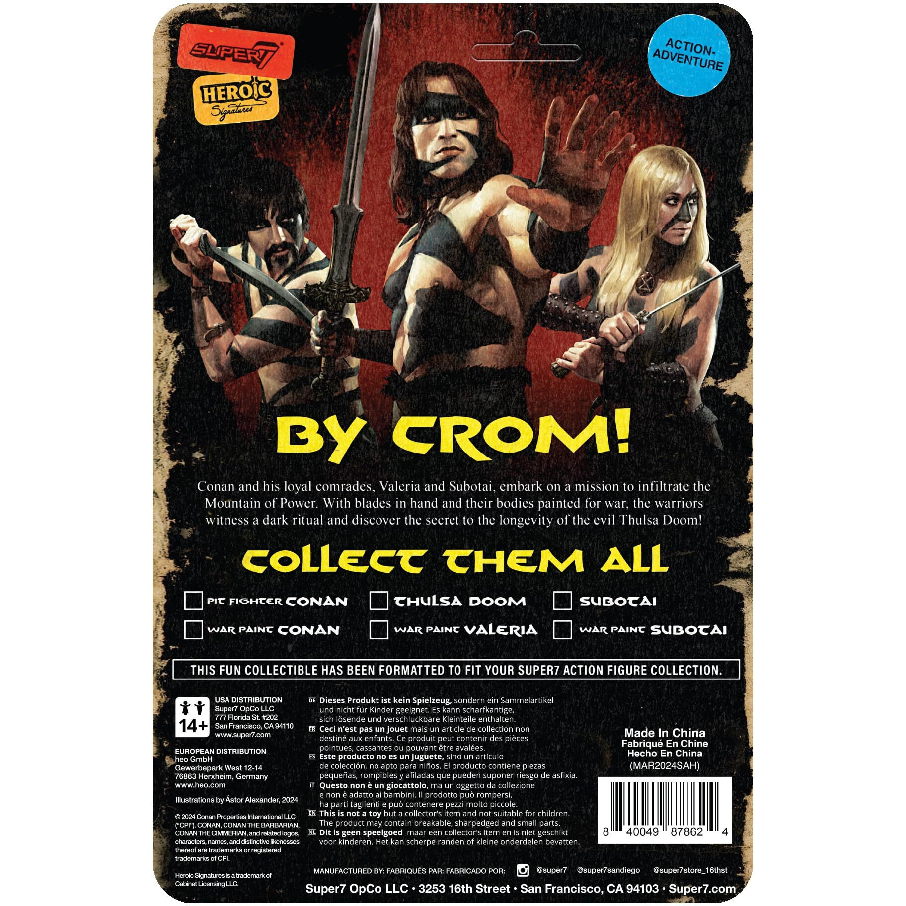 Super7 Conan The Barbarian War Paint - 3.75"" Conan Action Figure With Accessory Classic Movie Collectibles And Retro Toys
