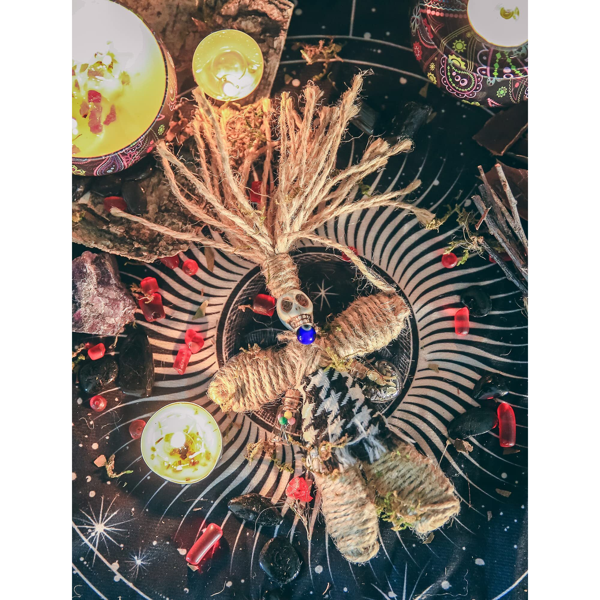 Nosadi Voodoo Doll Real Handmade Creepy Dolls Set Horror Voodoo Supplies Skull Witches Poppet For Halloween Birthday Christmas Party Gift Decoration