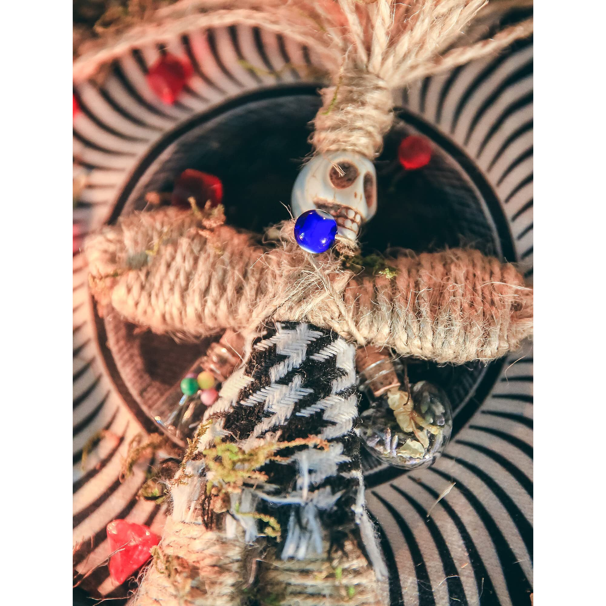 Nosadi Voodoo Doll Real Handmade Creepy Dolls Set Horror Voodoo Supplies Skull Witches Poppet For Halloween Birthday Christmas Party Gift Decoration