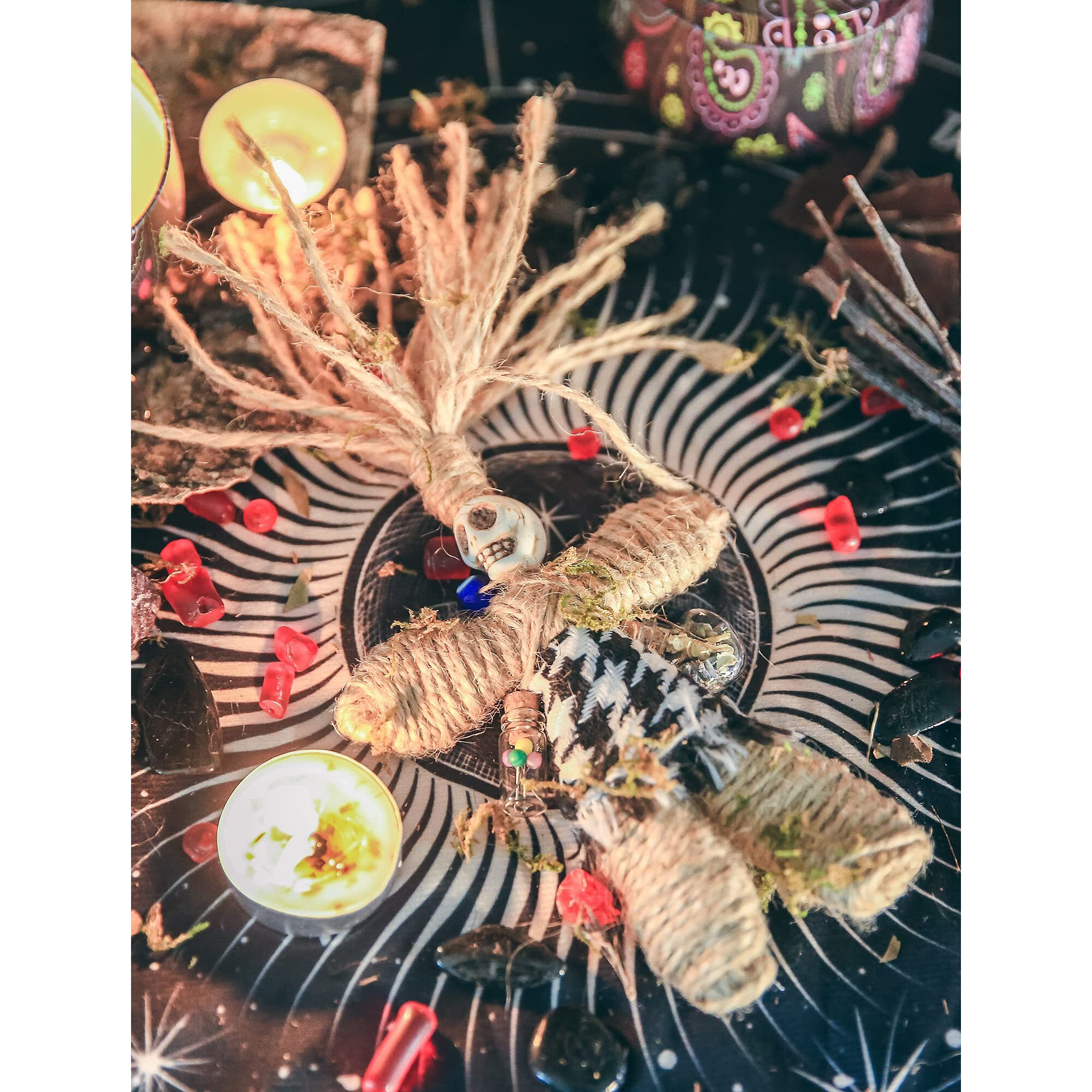 Nosadi Voodoo Doll Real Handmade Creepy Dolls Set Horror Voodoo Supplies Skull Witches Poppet For Halloween Birthday Christmas Party Gift Decoration