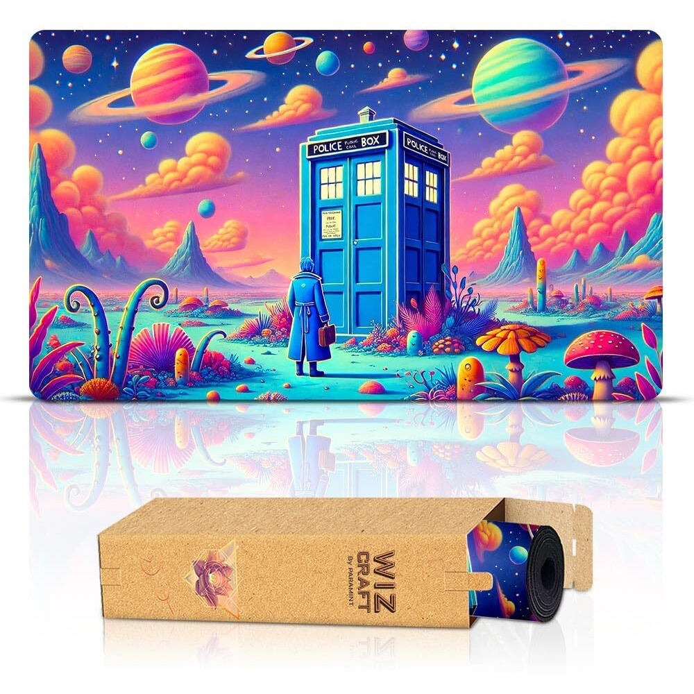 Wizcraft Gaming Paramint Tardis In Space (Stitched) - Doctor Who  Mtg Playmat - Compatible With Magic The Gathering Playmat - Play Mtg  Yugioh  Tcg - Original Play Mat Art Designs & Accessories