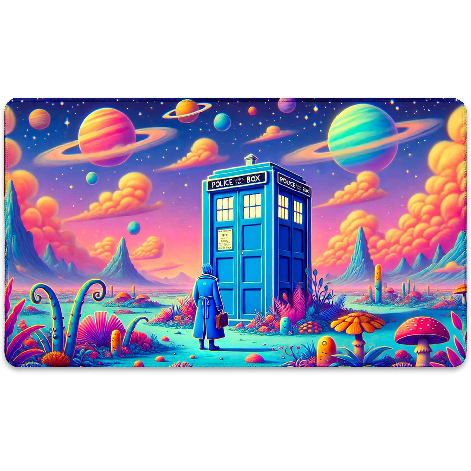 Wizcraft Gaming Paramint Tardis In Space (Stitched) - Doctor Who  Mtg Playmat - Compatible With Magic The Gathering Playmat - Play Mtg  Yugioh  Tcg - Original Play Mat Art Designs & Accessories