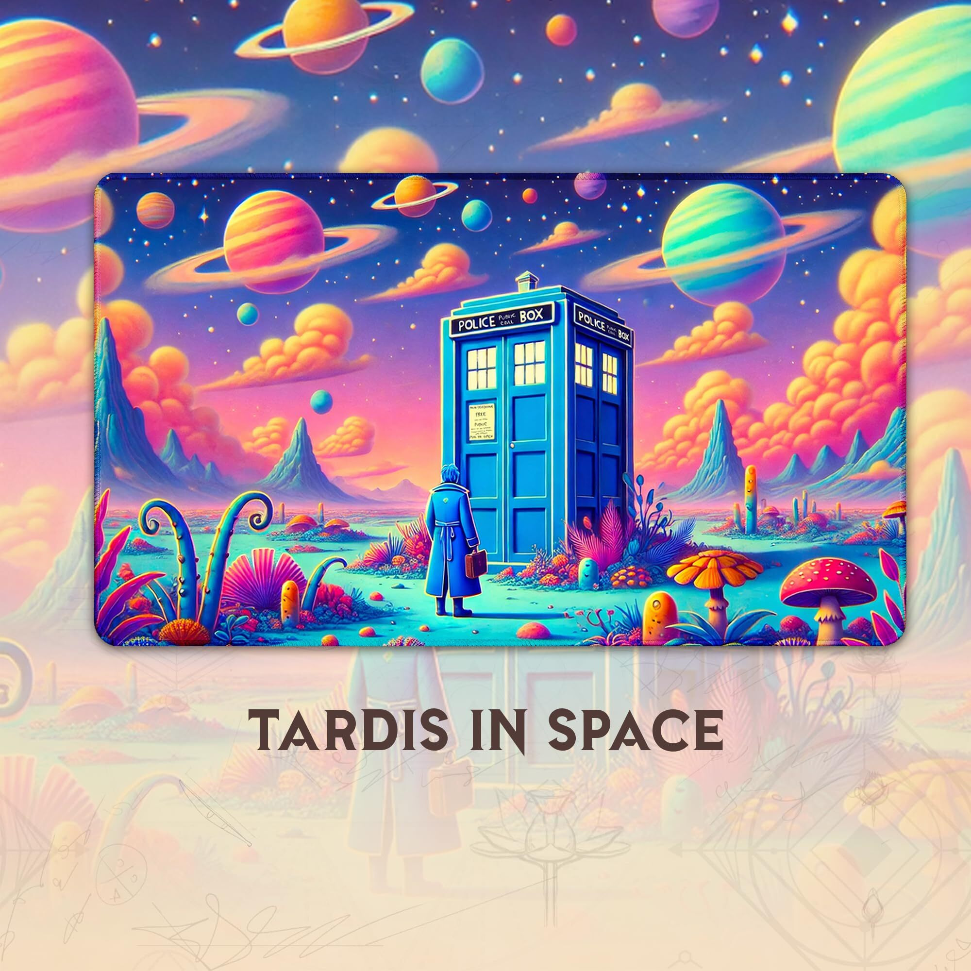 Wizcraft Gaming Paramint Tardis In Space (Stitched) - Doctor Who  Mtg Playmat - Compatible With Magic The Gathering Playmat - Play Mtg  Yugioh  Tcg - Original Play Mat Art Designs & Accessories
