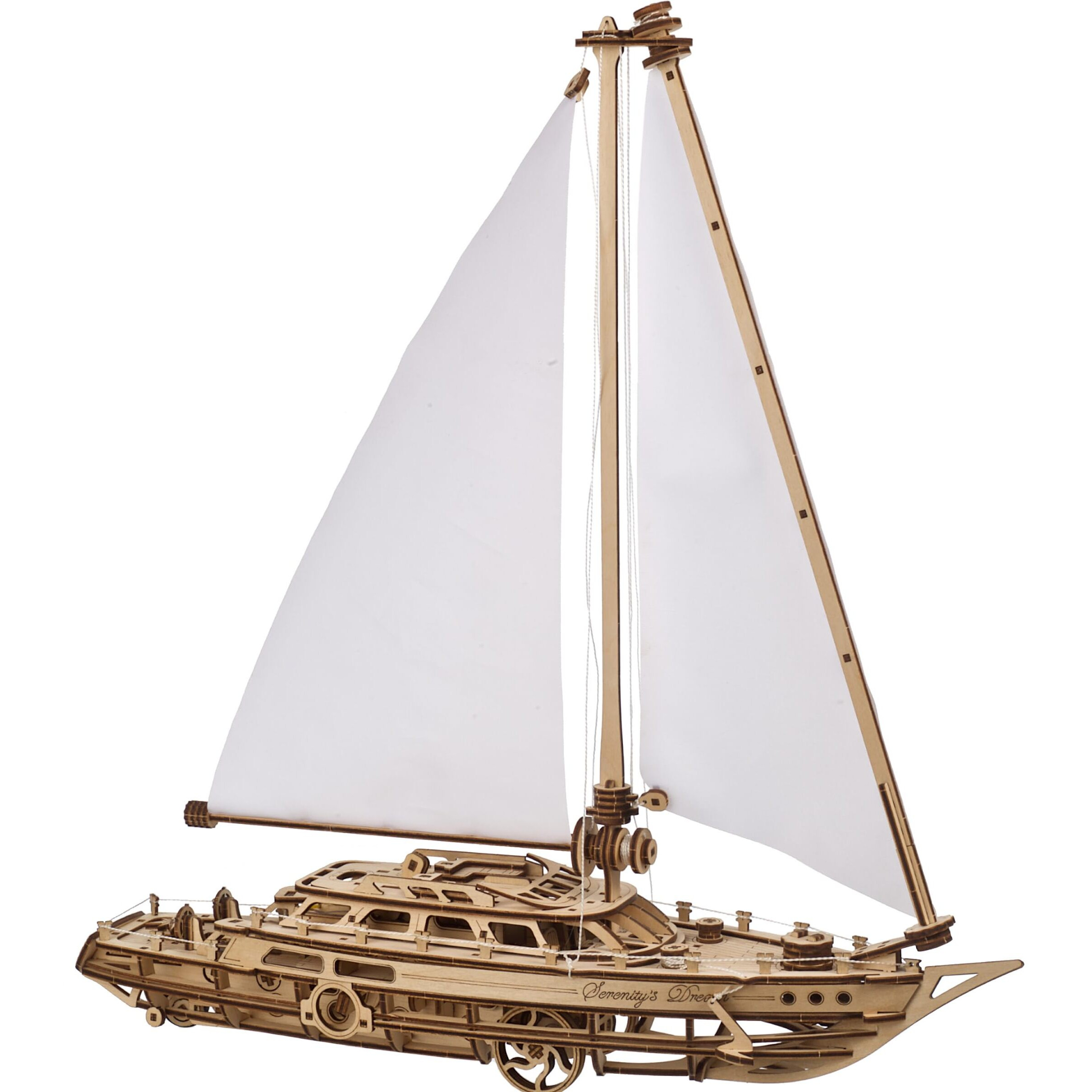 Ugears Serenitys Dream Model Yacht - Model Ships Kits For Adults - Wooden Models To Build For Adults - 3D Puzzles Adult Ship Model Kit - Diy Wooden Model Boats For Enthusiasts