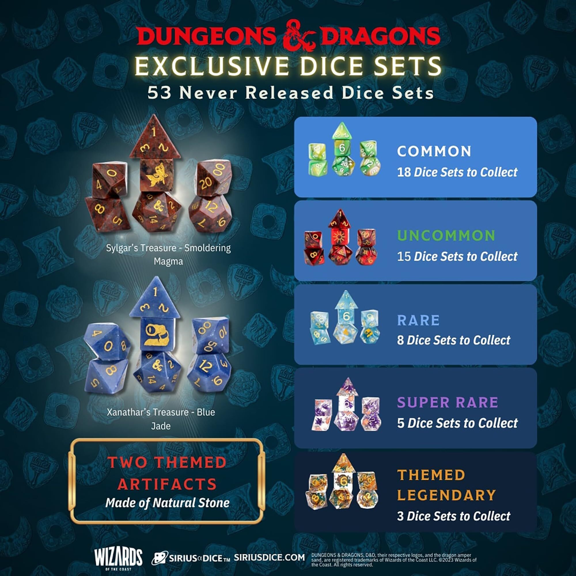 Dungeons & Dragons Xanathar's Treasure Pack - Randomly Assorted Set W/ 7Pc Dice  Metal Coin & Dice Bag - Rpg  D&D Waterdeep Collection  Sirius Dice