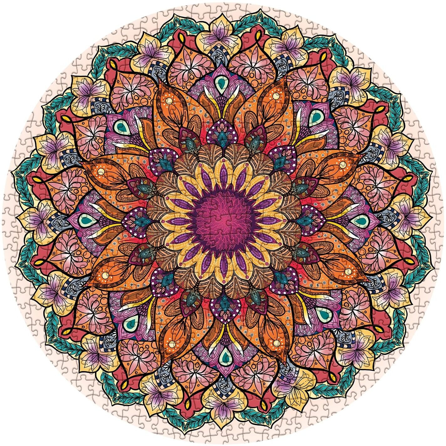 Round Mandala Puzzles For Adults 1000 Pieces  Flower Colorful Jigsaw Puzzles  Color Challenge Jigsaw Puzzles For Home Decor