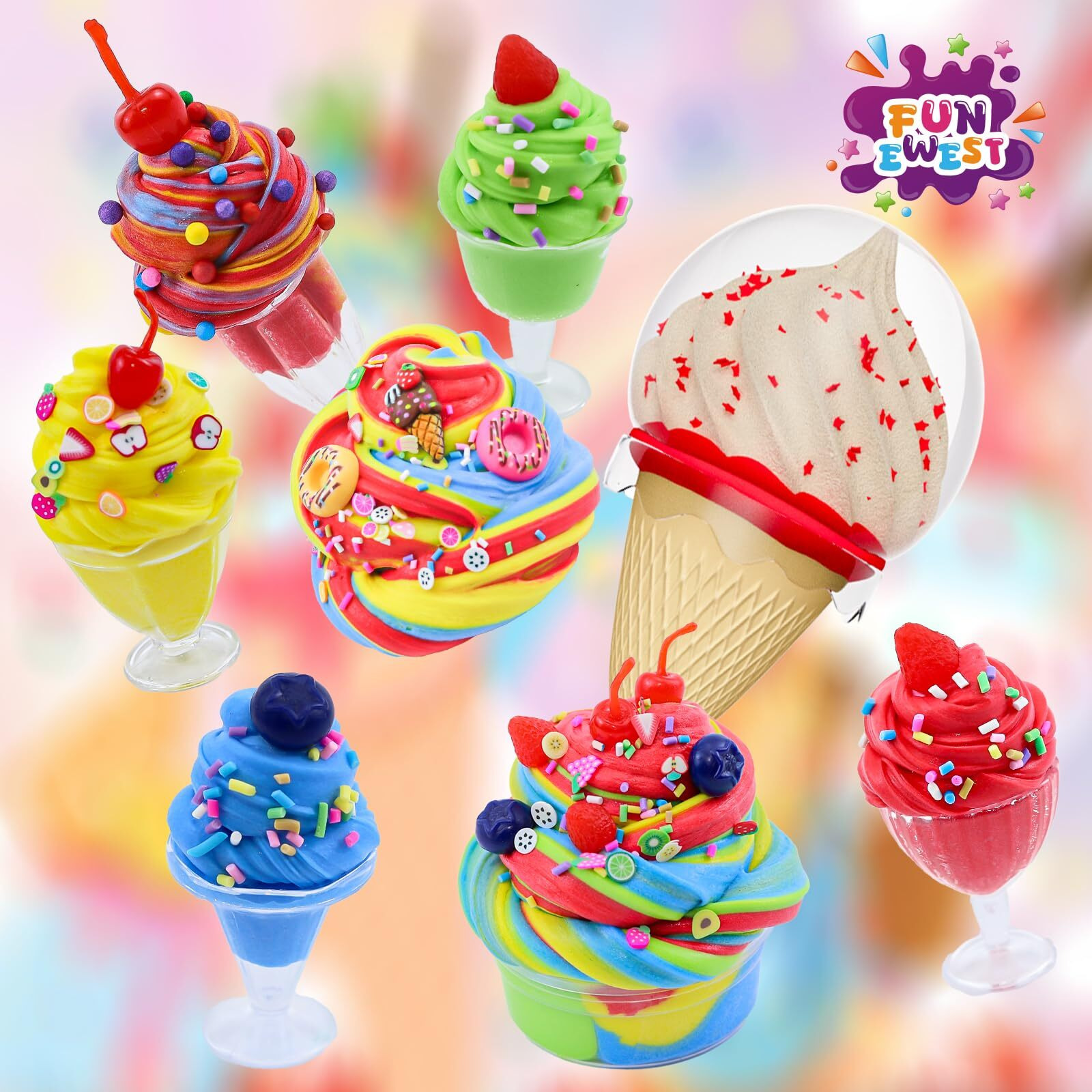 Mini Ice Cream Slime Kit For Girls  Fluffy Butter Slime Making Kit  Diy Slime Kit With 30+ Pieces For Ages 8-12  Fun Holiday Gift Idea For Birthday & Easter