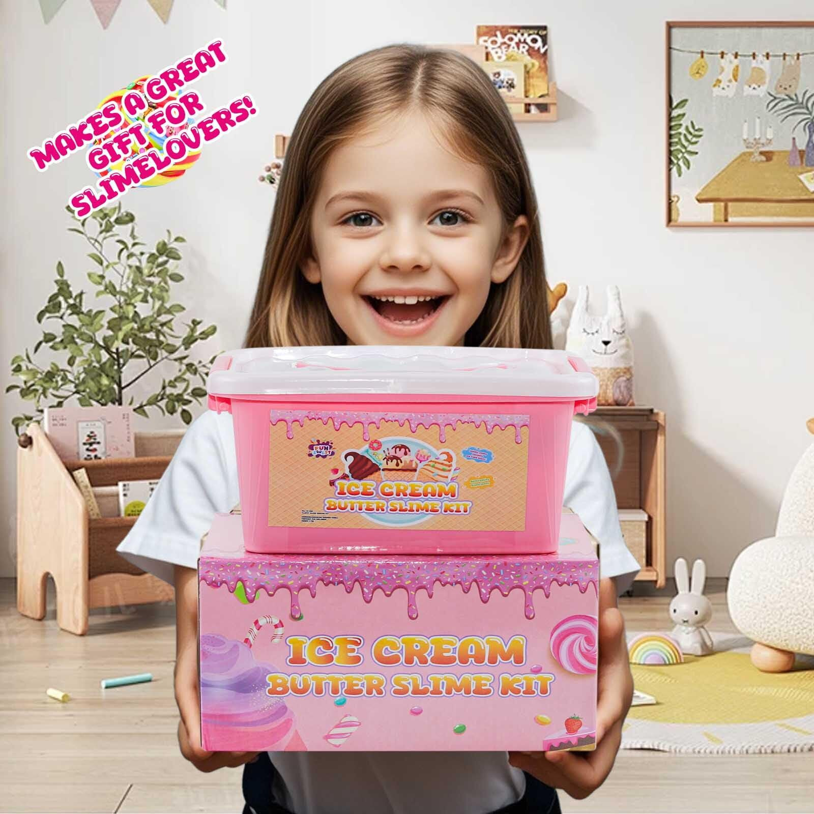 Mini Ice Cream Slime Kit For Girls  Fluffy Butter Slime Making Kit  Diy Slime Kit With 30+ Pieces For Ages 8-12  Fun Holiday Gift Idea For Birthday & Easter