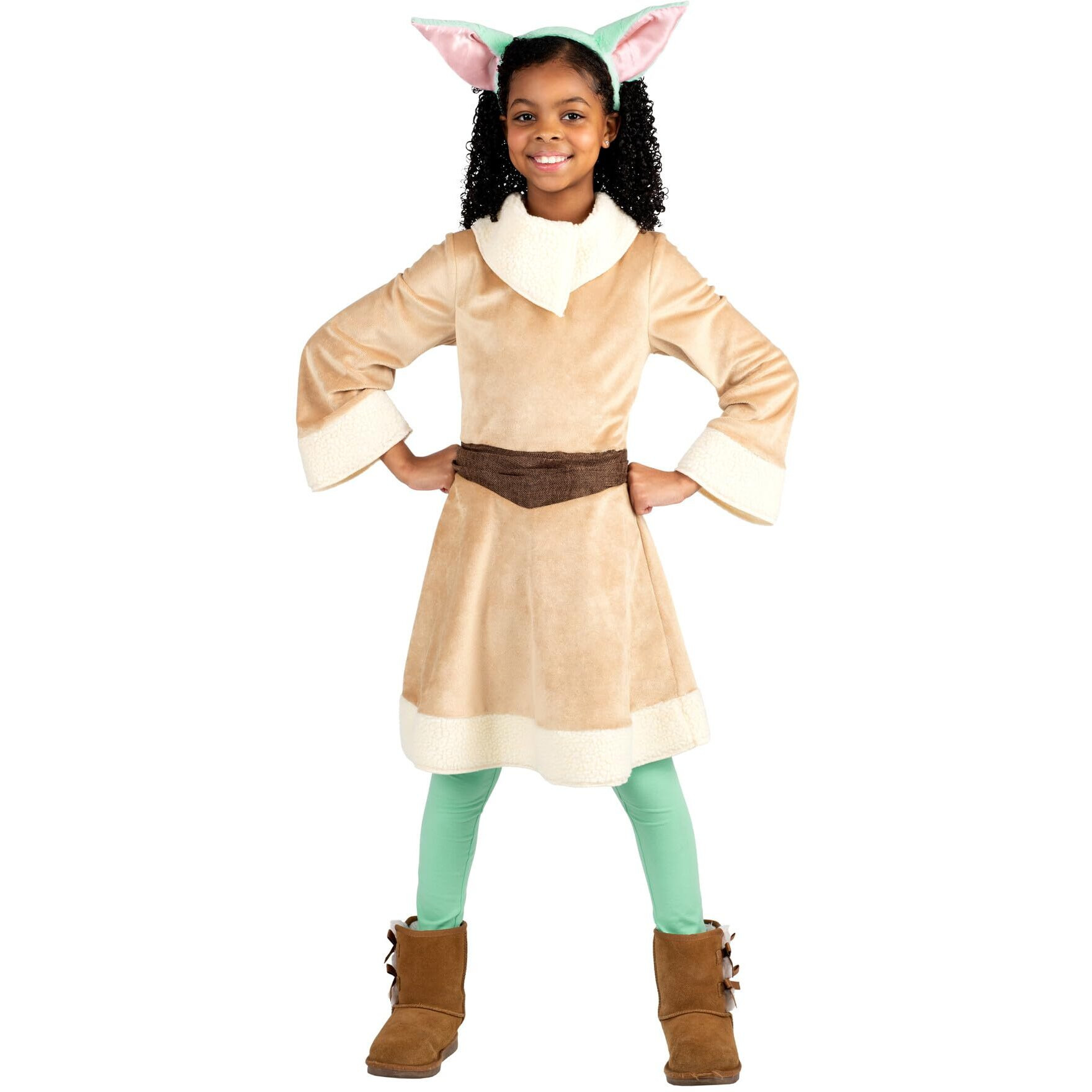 Jazwares Star Wars Girls Grogu Costume  Mandalorian Child Yoda  Kids Halloween Costume  Child - Officially Licensed Large