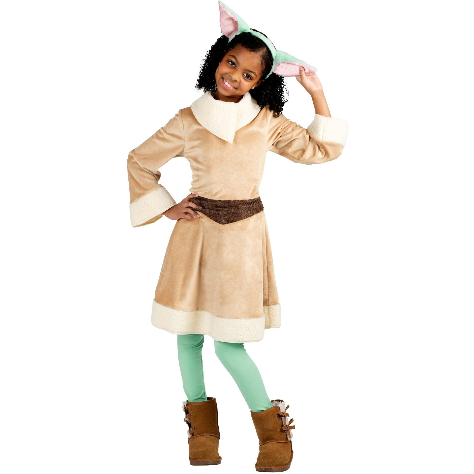 Jazwares Star Wars Girls Grogu Costume  Mandalorian Child Yoda  Kids Halloween Costume  Child - Officially Licensed Large