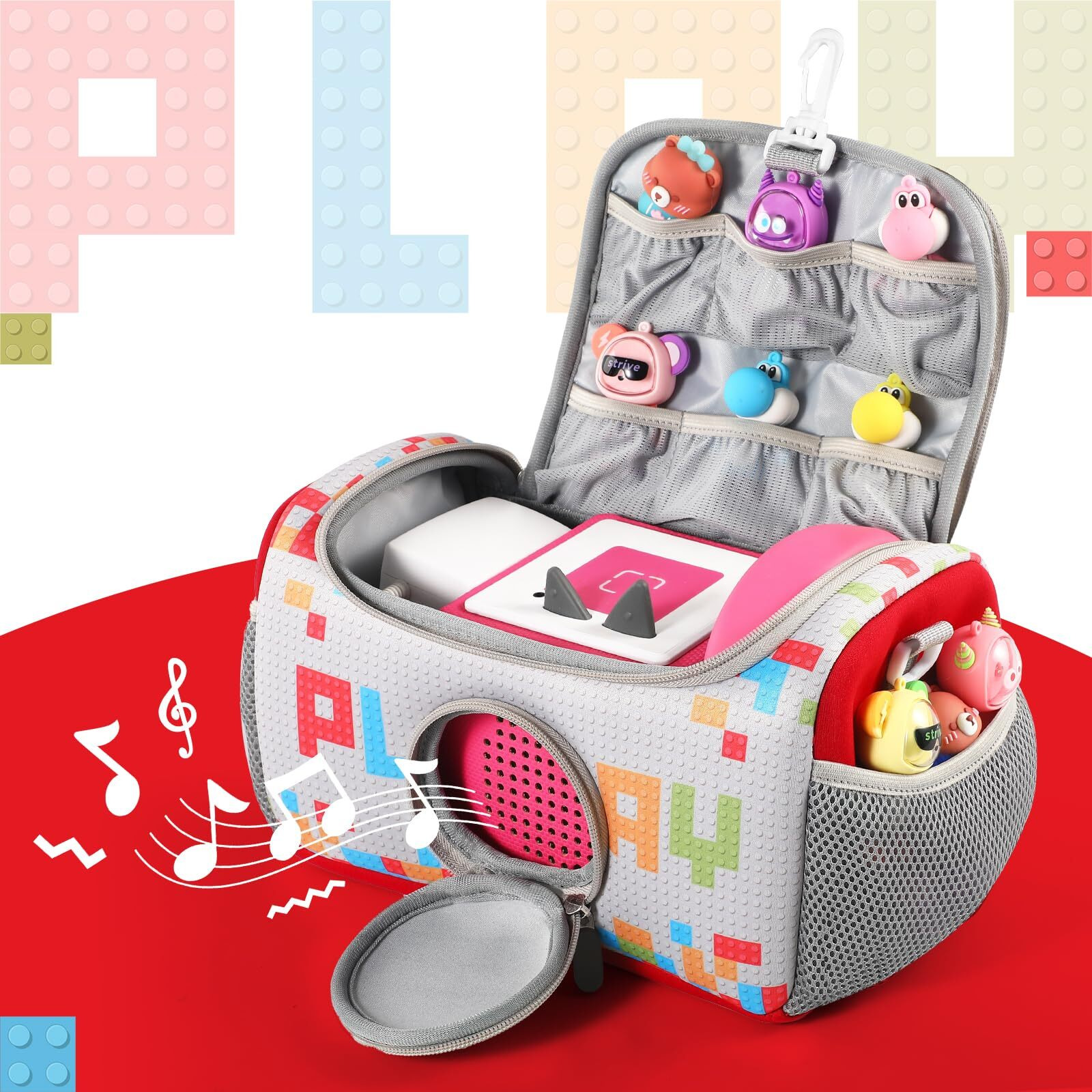 Ouknak Carrying Case For Toniebox Starter Set  Storage Carrier Bag For Toniebox Audio Player Carrying Box For Toniebox Accessories Travel Carrying Bag For Toniebox (White)