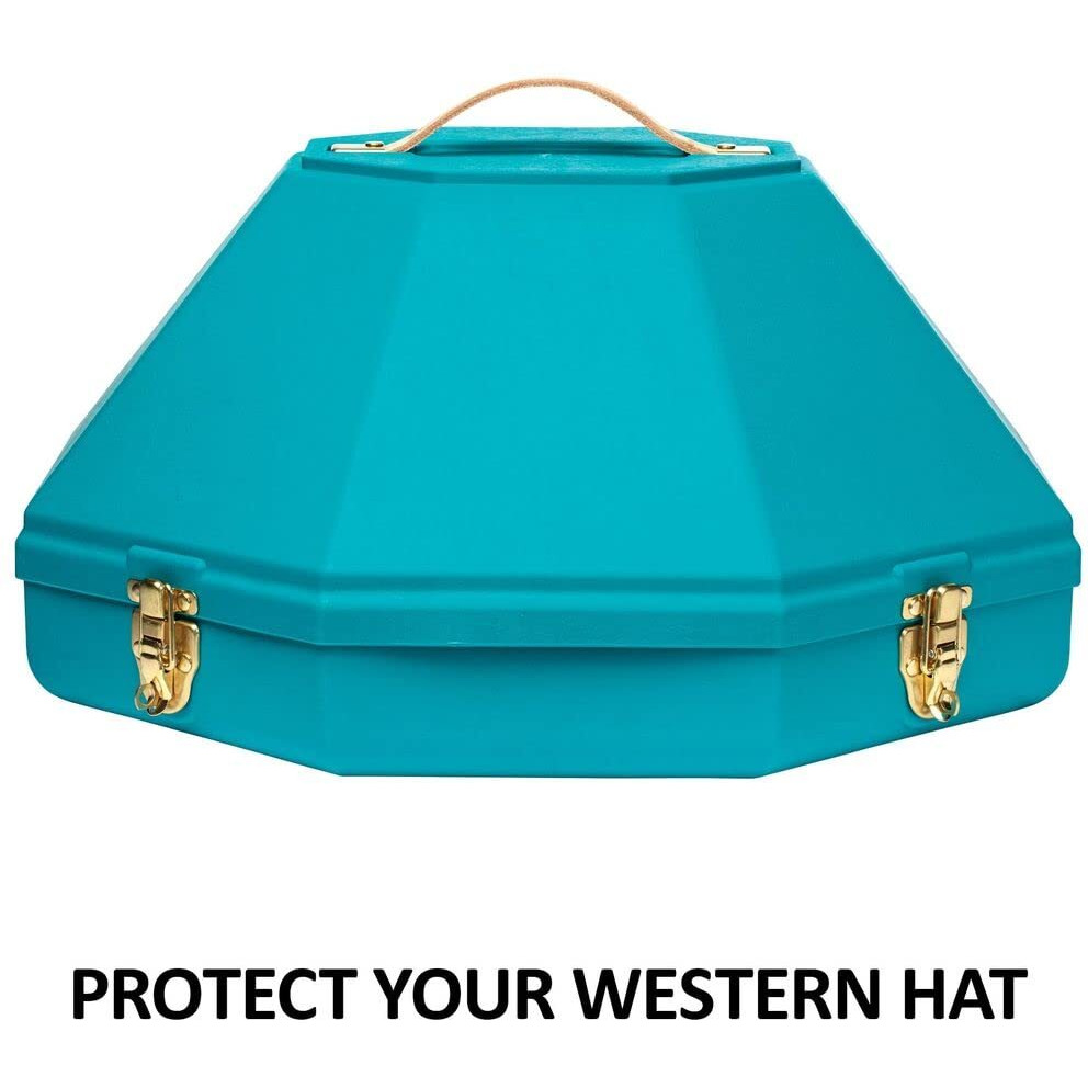 Schneiders Western Hat Can | Color Green | Ideal Horse Show Companion | Robust Protection For Western Hats | Adjustable Fit | Mirror Inclusion | Durable & Airline-Friendly