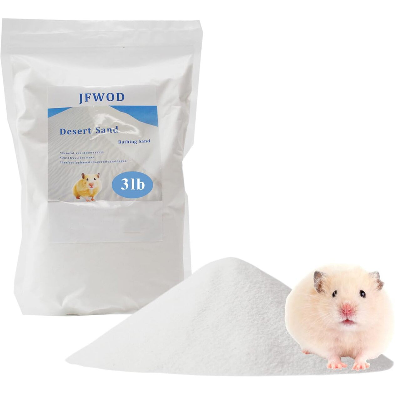 Jfwod Hamster Bath Sand  3Lb Dust Free Desert Sand Or Potty Litter Sand For Hamster Chinchillas Gerbil Syrian Mice Small Animals