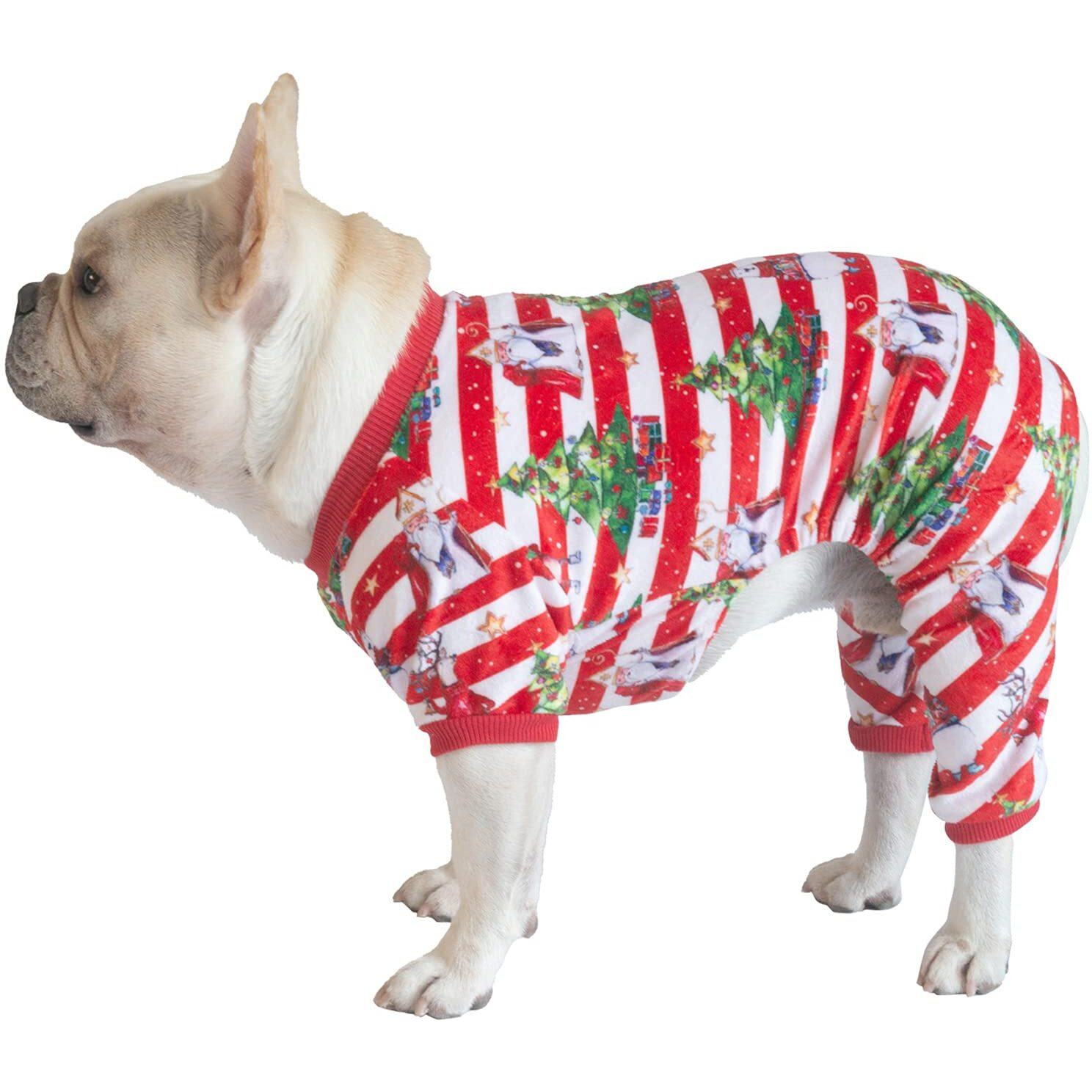 Cutebone Christmas Dog Pajamas Shirt Winter Holiday Cute Pjs Pet Clothes Bodysuit For Doggie Onesies P186S