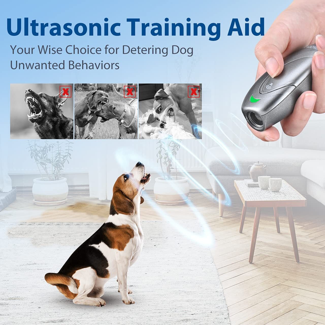 Modus Dog Barking Control Devices 3 Modes Ultrasonic Dog Training And Anti-Barking Device Rechargeable Dog Barking Deterrent Devices.Alternative To Anti Bark Collar Barking Silencer Indoor And Outdoor