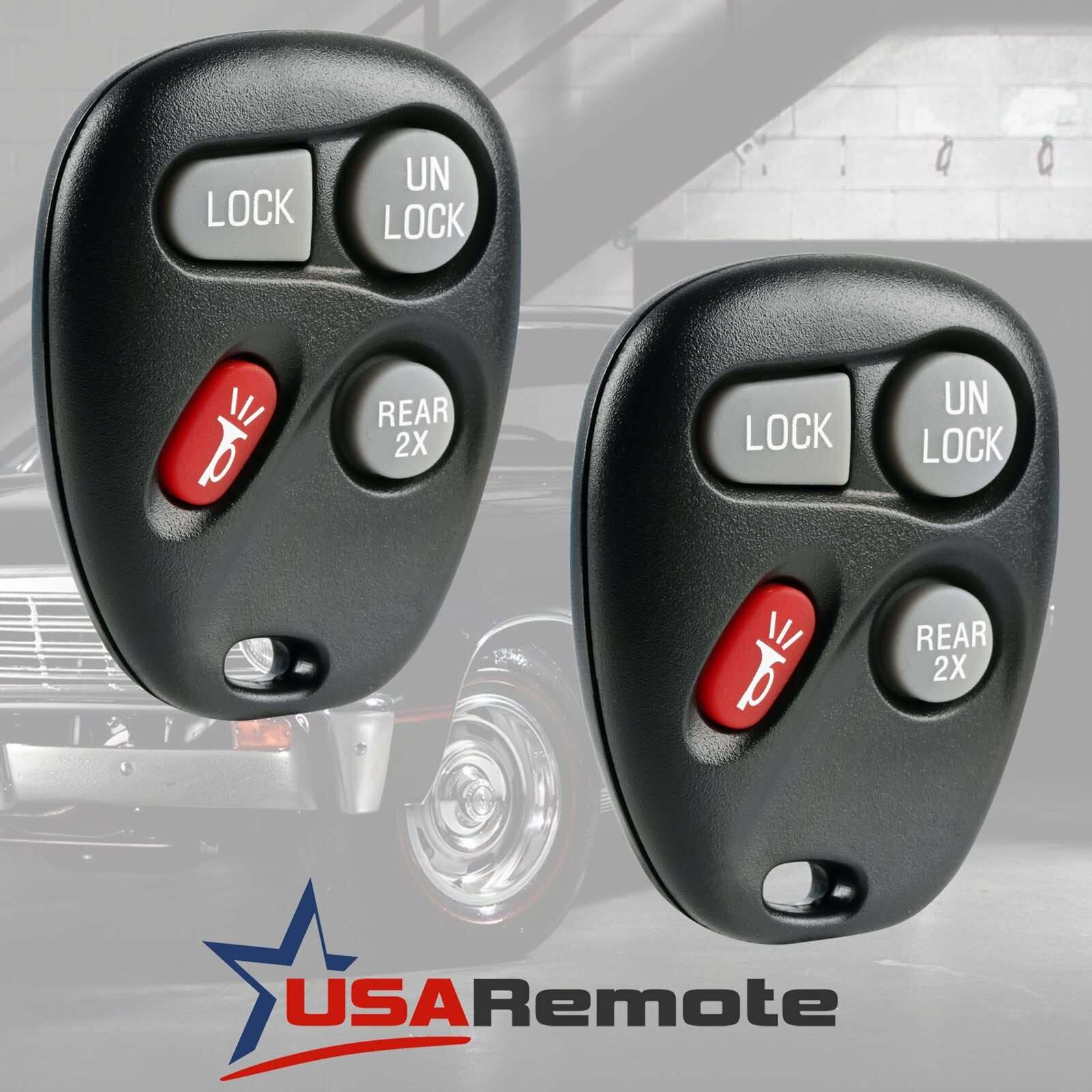 2 Keyless Entry Remote Key Fob - 4 Button (Rear 2X)