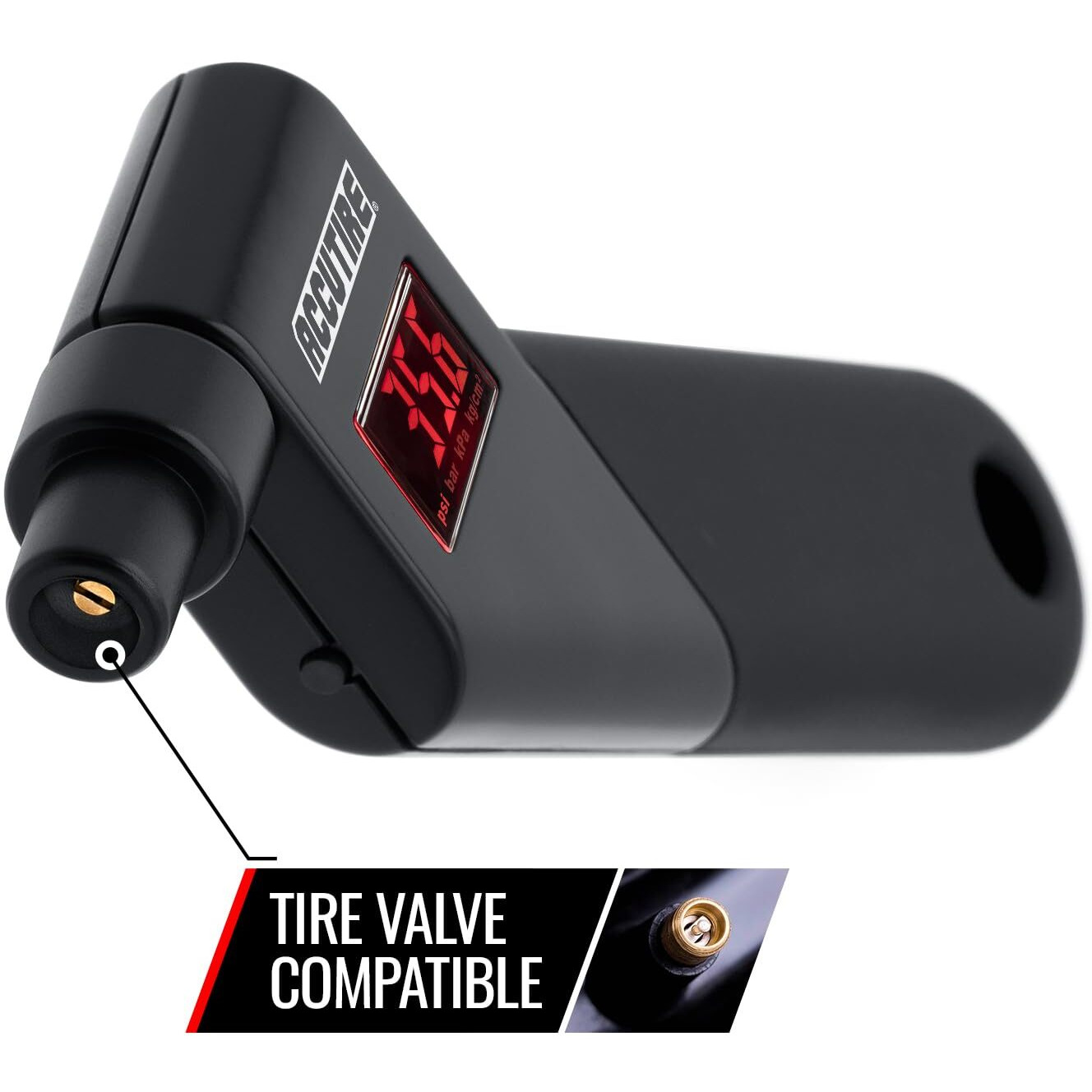 Accutire Ms-4021B Digital Tire Pressure Gauge With 4 Valve Caps  5-150Psi (Psi  Bar  Kpa  Kg/Cm2)