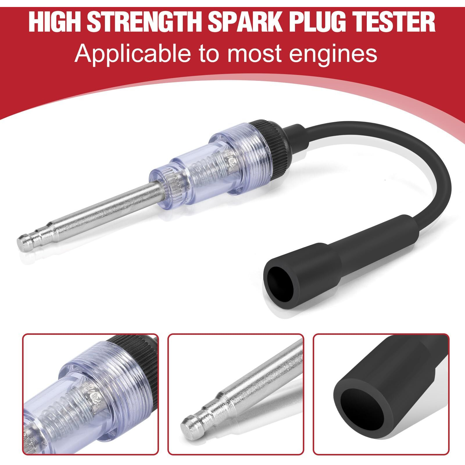 Betooll 9Pcs Compression Tester With Spark Plug Tester - 300Psi Car And Motorcycle Engine Cylinder Compression Gauge Automotive Tool