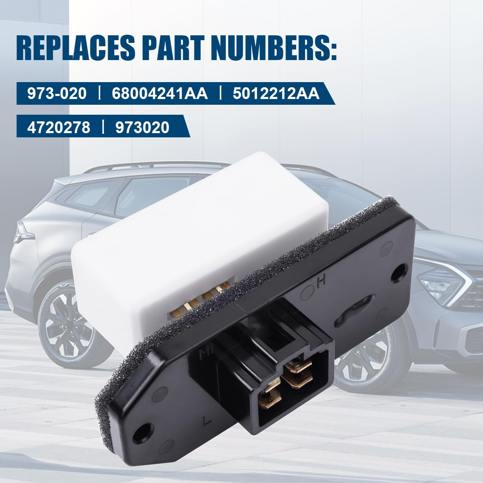4720278 Hvac Fan Blower Motor Resistor Replacement For 1994-2008 Dodge Ram 1500 2500 3500 Pickup | 1993-1999 Jeep Grand Cherokee  Replaces 973-020  68004241Aa  5012212Aa Ac Heater Relay